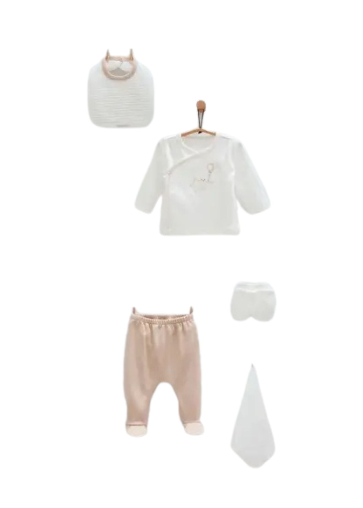 Set 10 Piese Maternitate Crem cu Bej cu Stea ZE1979 Mell Sweet Baby