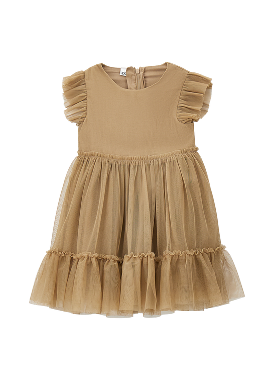 Rochie din Tulle Maro cu Maneca Scurta 4.G335/00 iDO