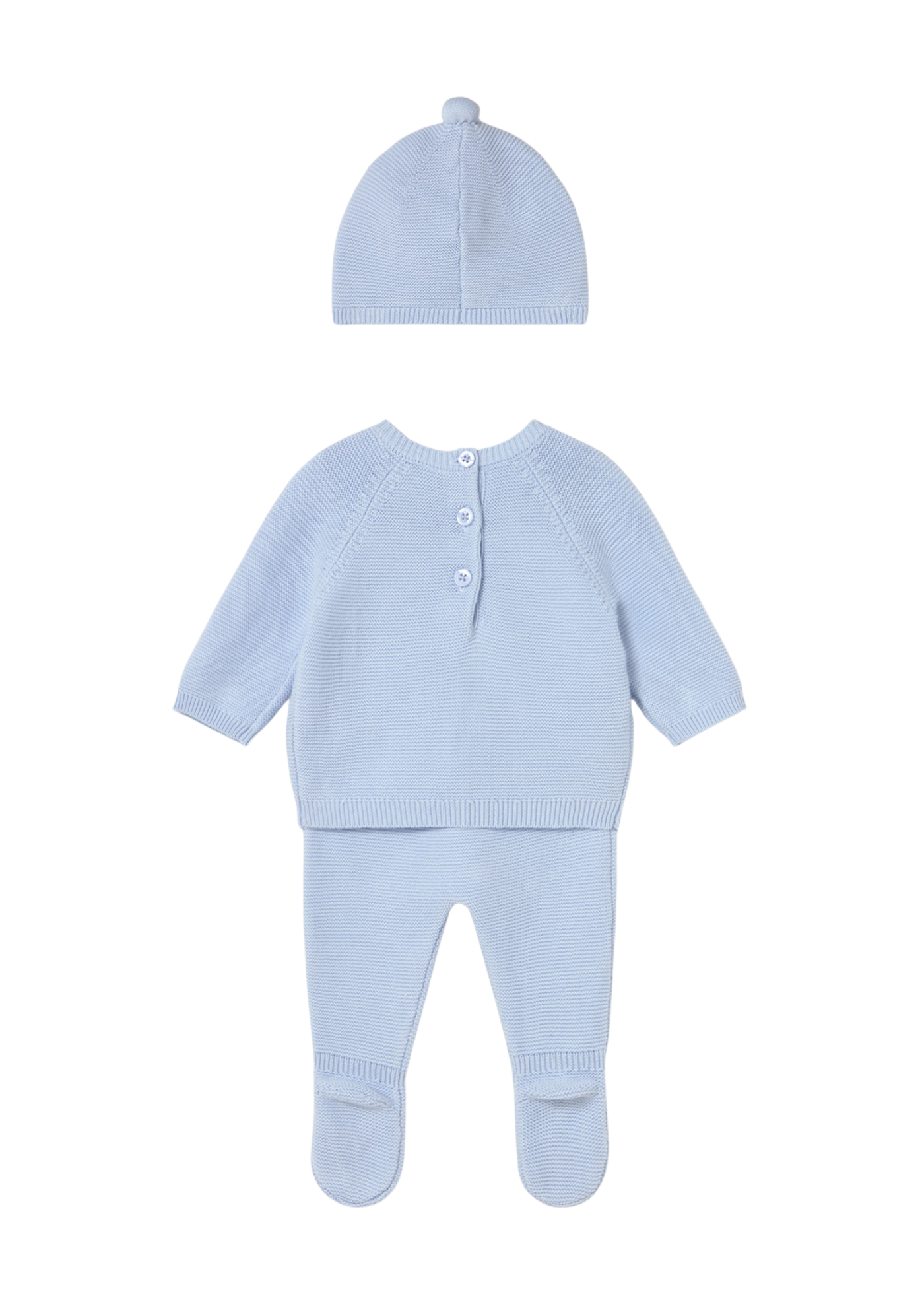 Set 3 Piese Tricotat Bleu Pantaloni Bluza si Fes 2564 Mayoral