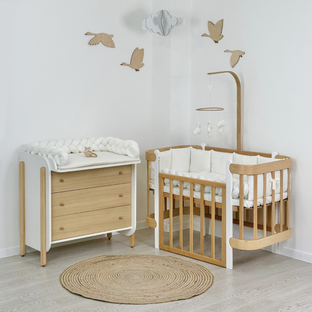 Crib Bedding Set 60x120 cm Satin Platinum Milk Ingvart