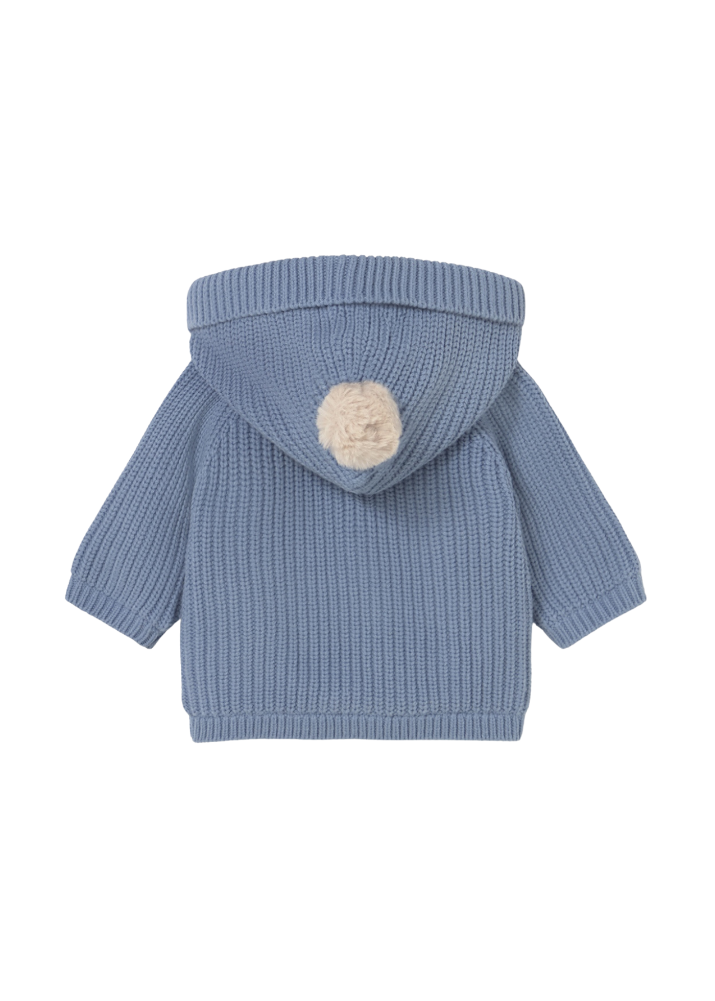 Cardigan Tricotat Albastru cu Gluga si Captuseala din Blana 2330 Mayoral