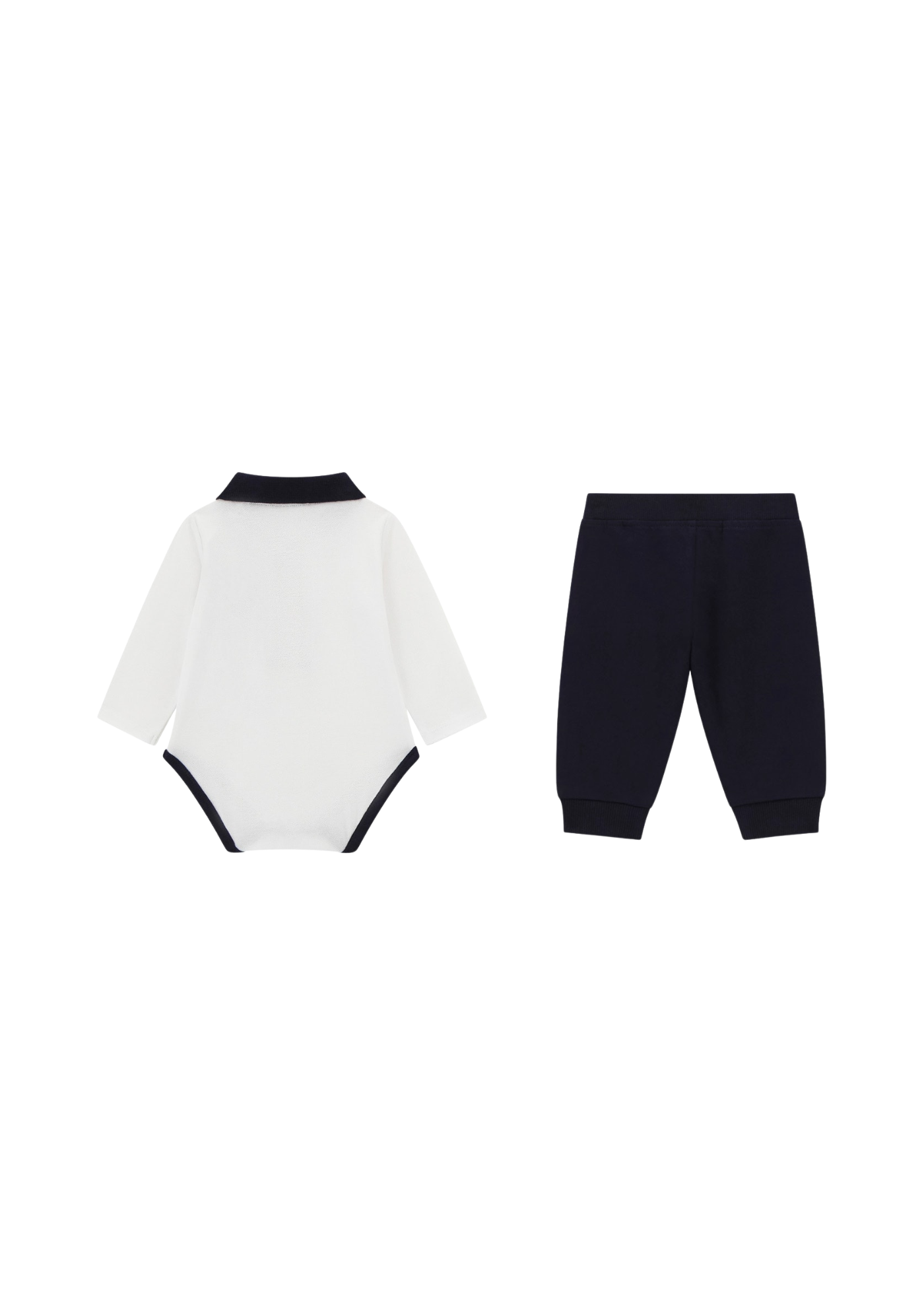 Set 2 Piese Alb cu Bleumarin Body cu Maneca Lunga si Guler Polo si Pantaloni Lungi P5YG03 K9N11 G011 Guess