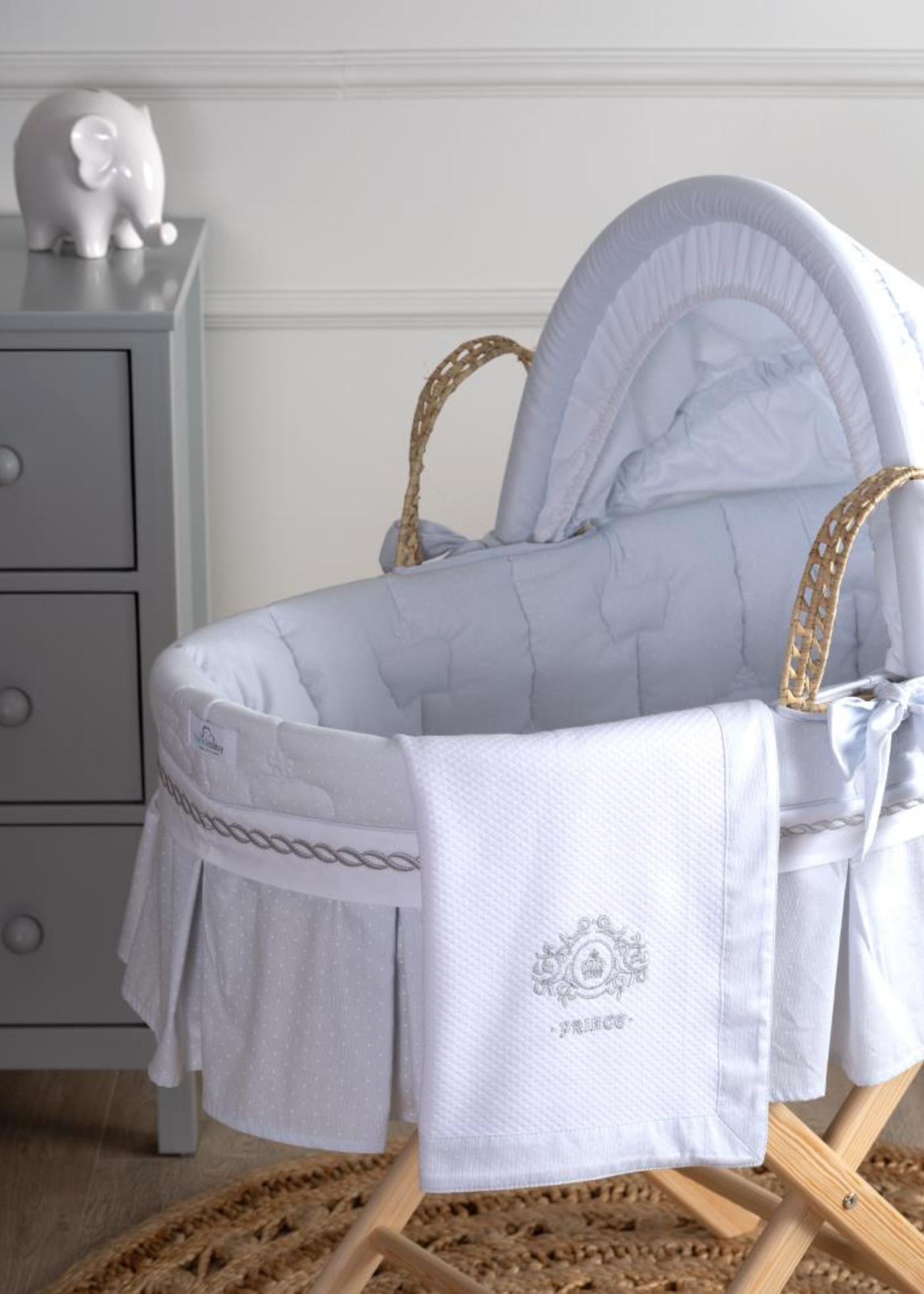 Set Cosulet Bebe Print din Palmier Natural & Salteluta & Set Textil 5216 FunnaBaby