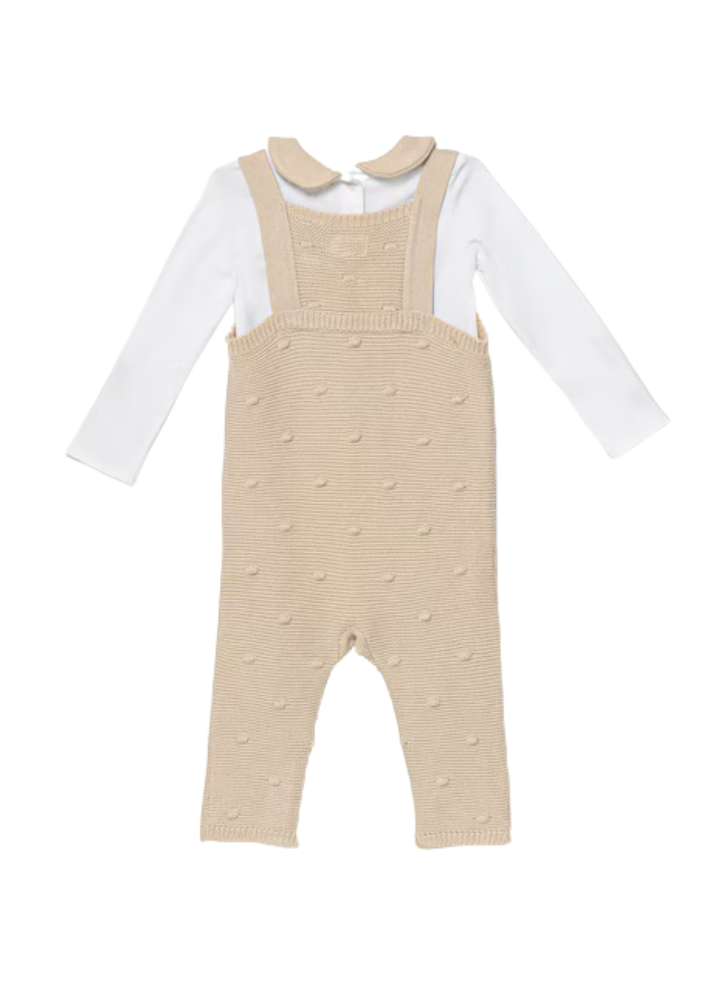 Set 2 Piese Salopeta Lunga Tricotata Bej si Body cu Maneca Lunga S5YG09 K6YW1 G1ET Guess