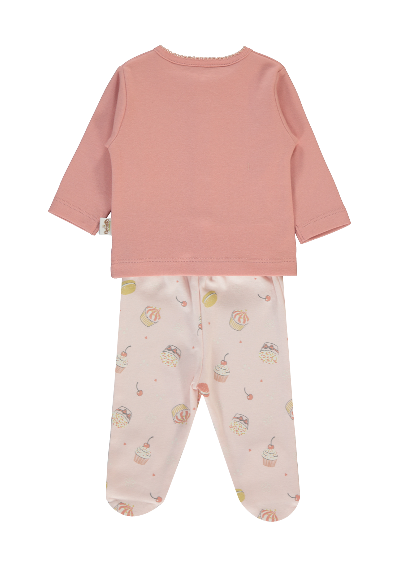 Pijama Roz Pudra cu Imprimeu Briose F1453 Bebetto