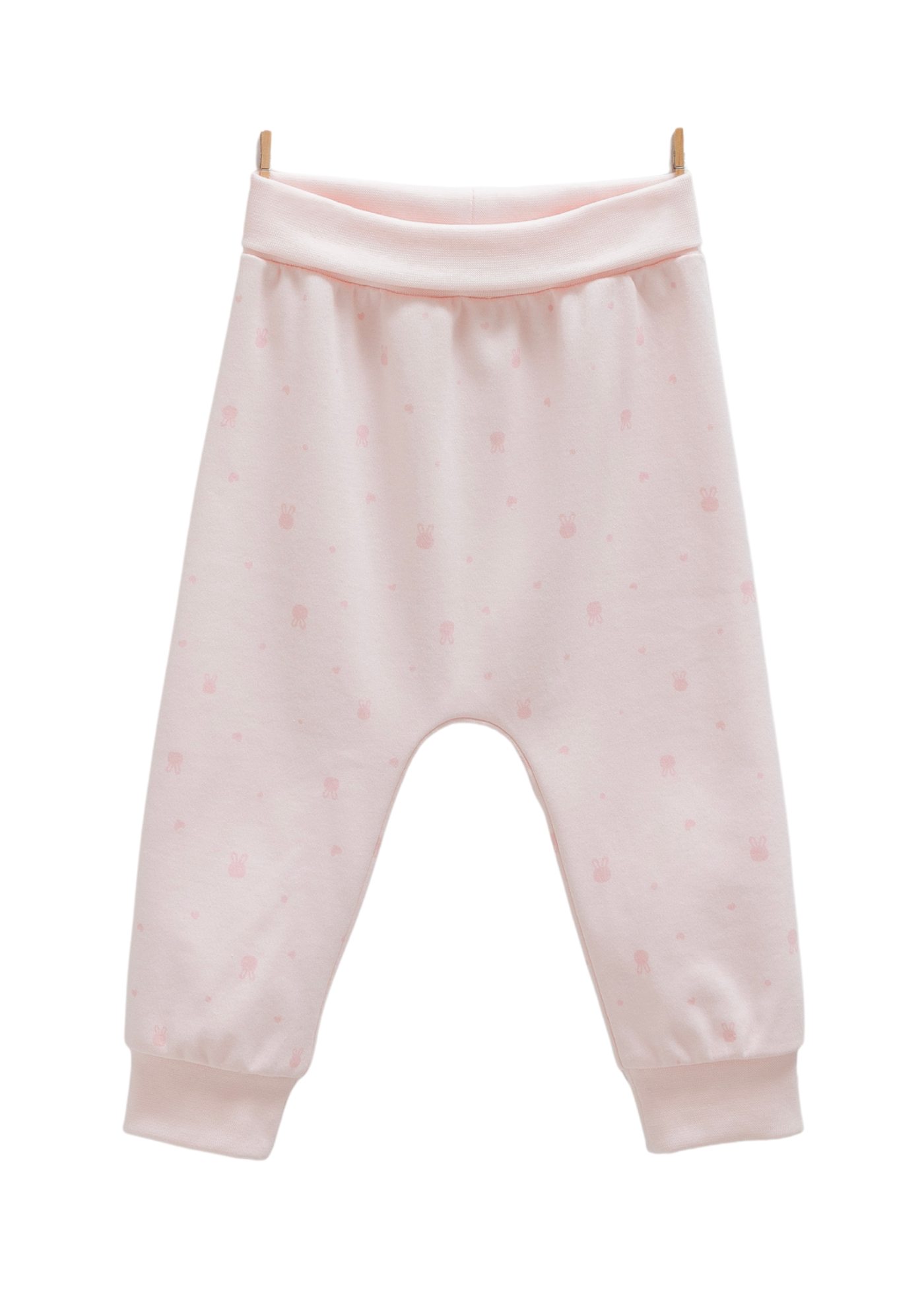 Set 2 Perechi de Pantaloni din Bumbac Roz cu Iepure APK1486 Mell Sweet Baby