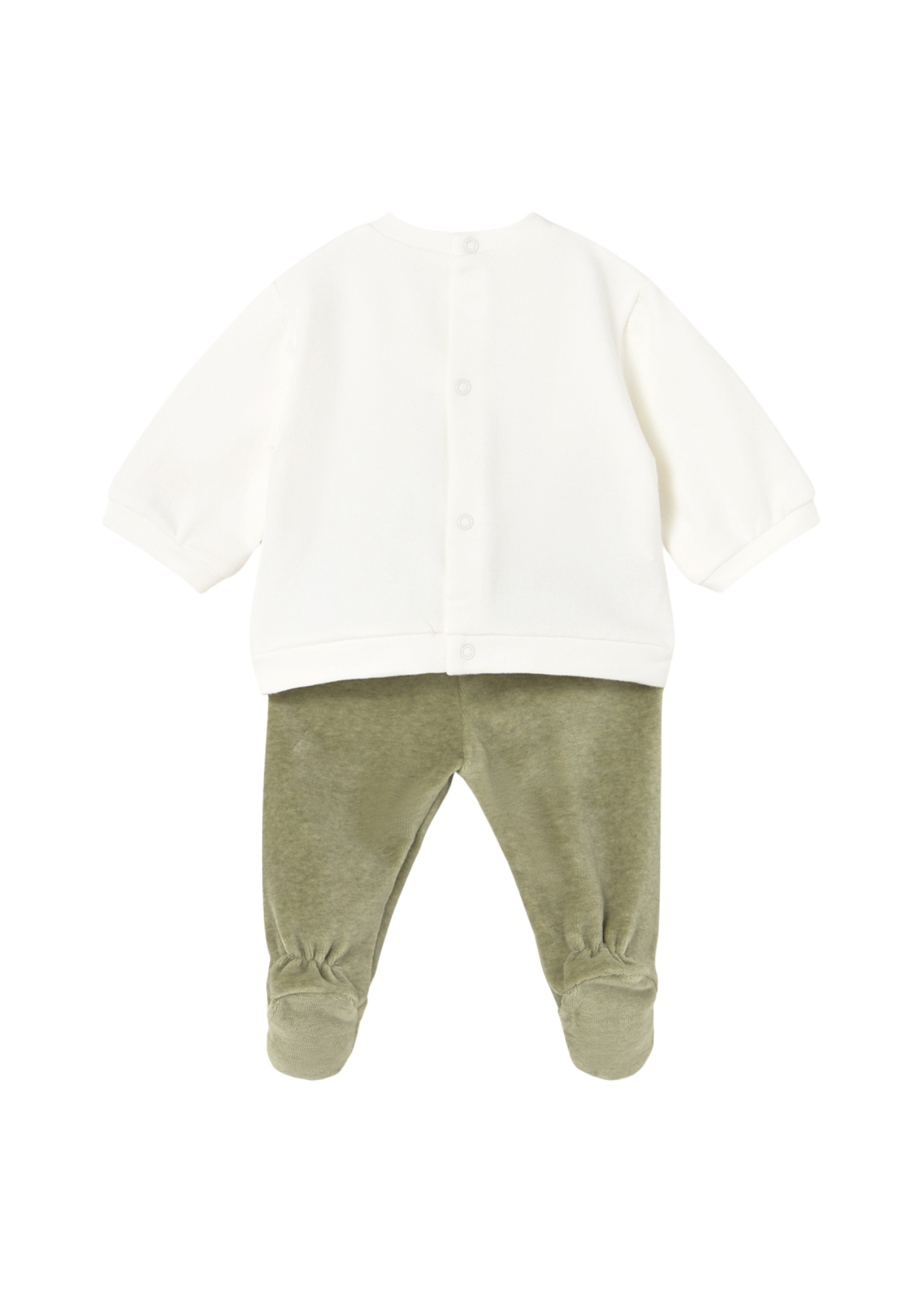 Set 2 Piese Bluza Crem cu Inimi si Pantaloni Verzi cu Botosei 2555 Mayoral