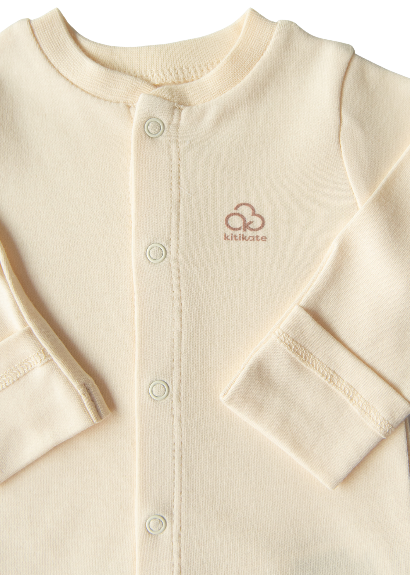 Salopeta Lunga Crem Bumbac Organic pentru Bebe Prematur S42241 Kitikate