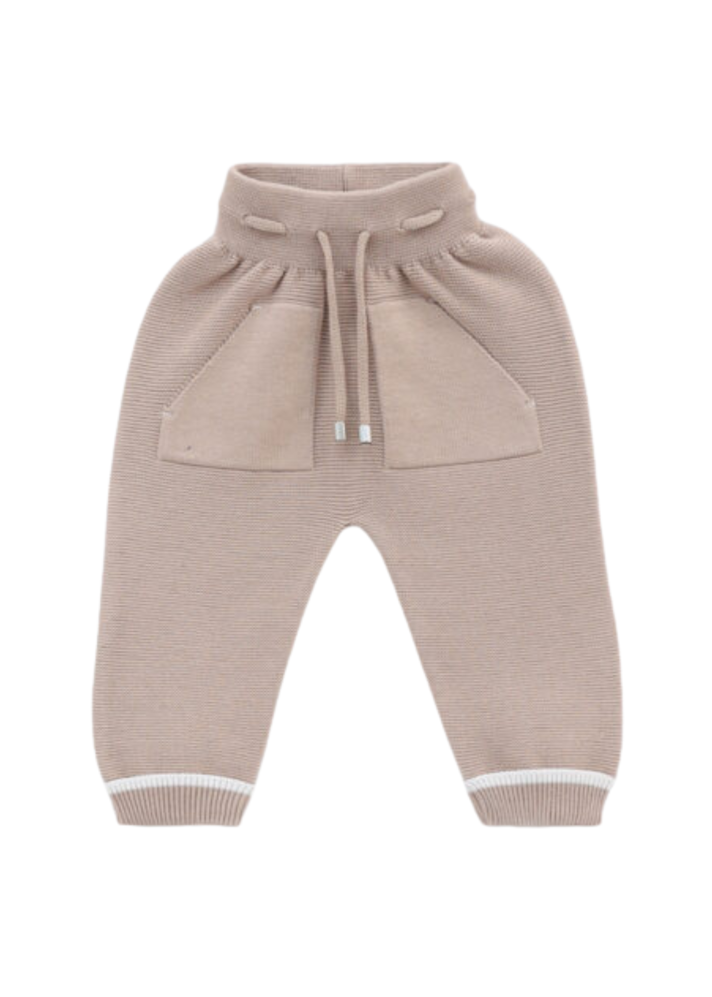 Set Tricotat 2 Piese Hanorac Crem si Pantaloni Lungi Bej 8425 Leo King