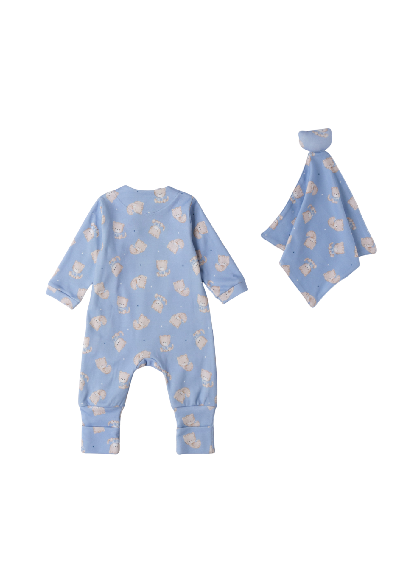 Set Salopeta Lunga Bleu cu Imprmeu Tigrii si Jucarie GUGU 4.F022/K1 iDO