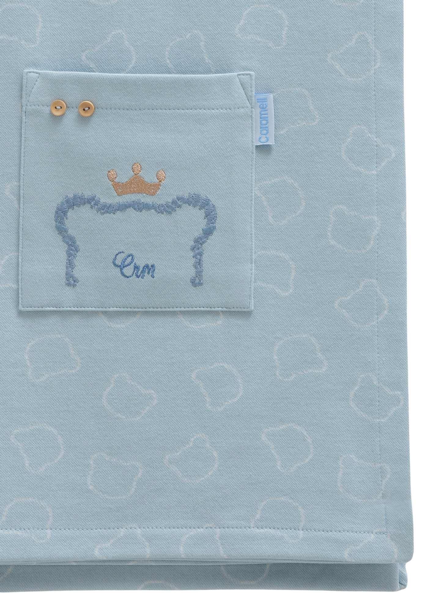 Pled Bumbac Bleu cu Imprimeu Ursi BTE1872 80 x 80 cm Mell Sweet Baby