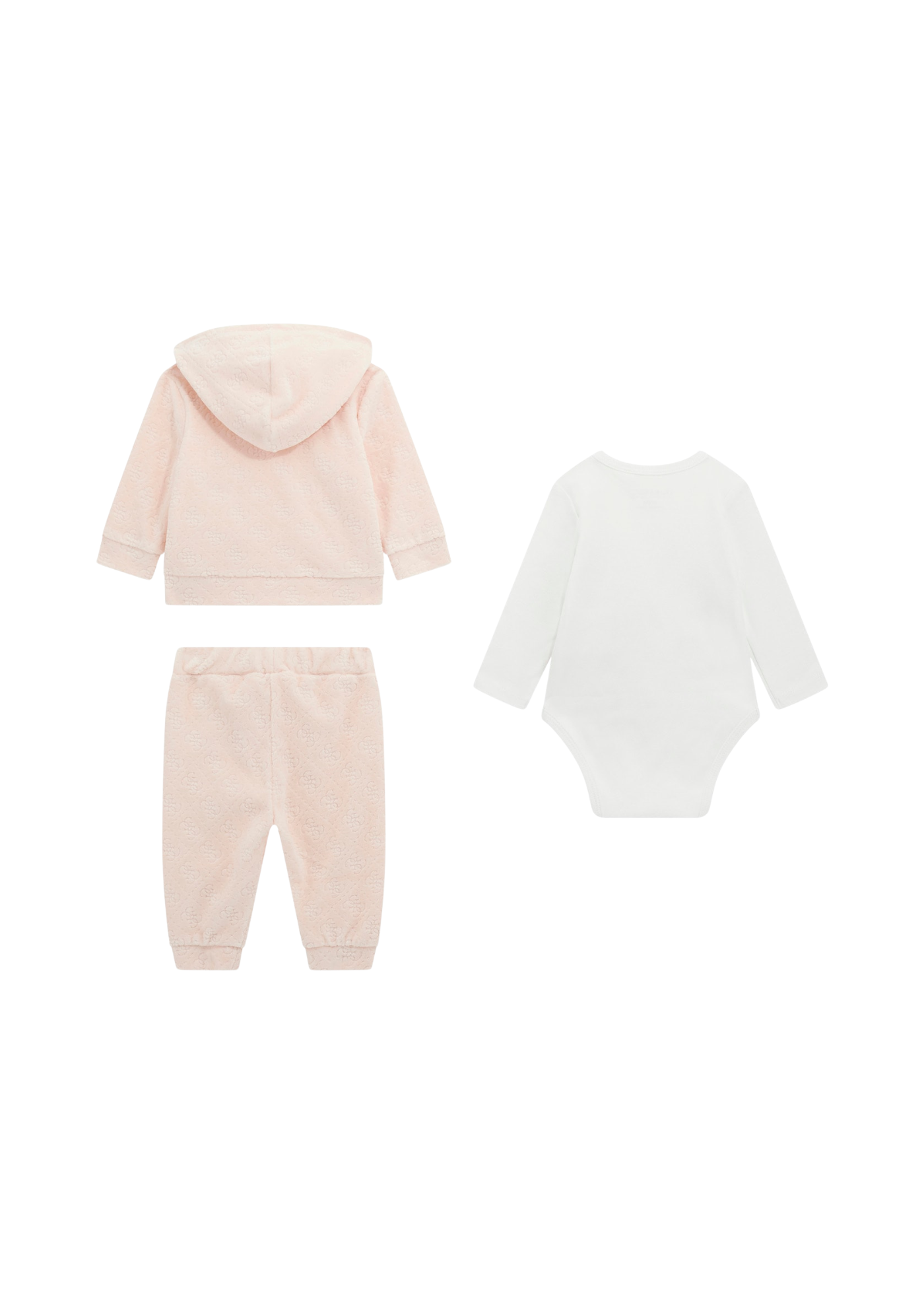 Trening 3 Piese Hanorac si Pantaloni Velur Roz si Body cu Maneca Lunga H5BW02 KAVN4 FN33 Guess