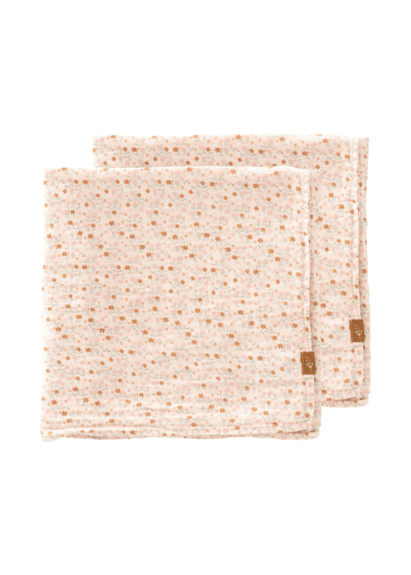 Paturica Muselina din Bumbac Organic Roz cu Imprimeu Floricele 120x120 cm F110-75 Fresk