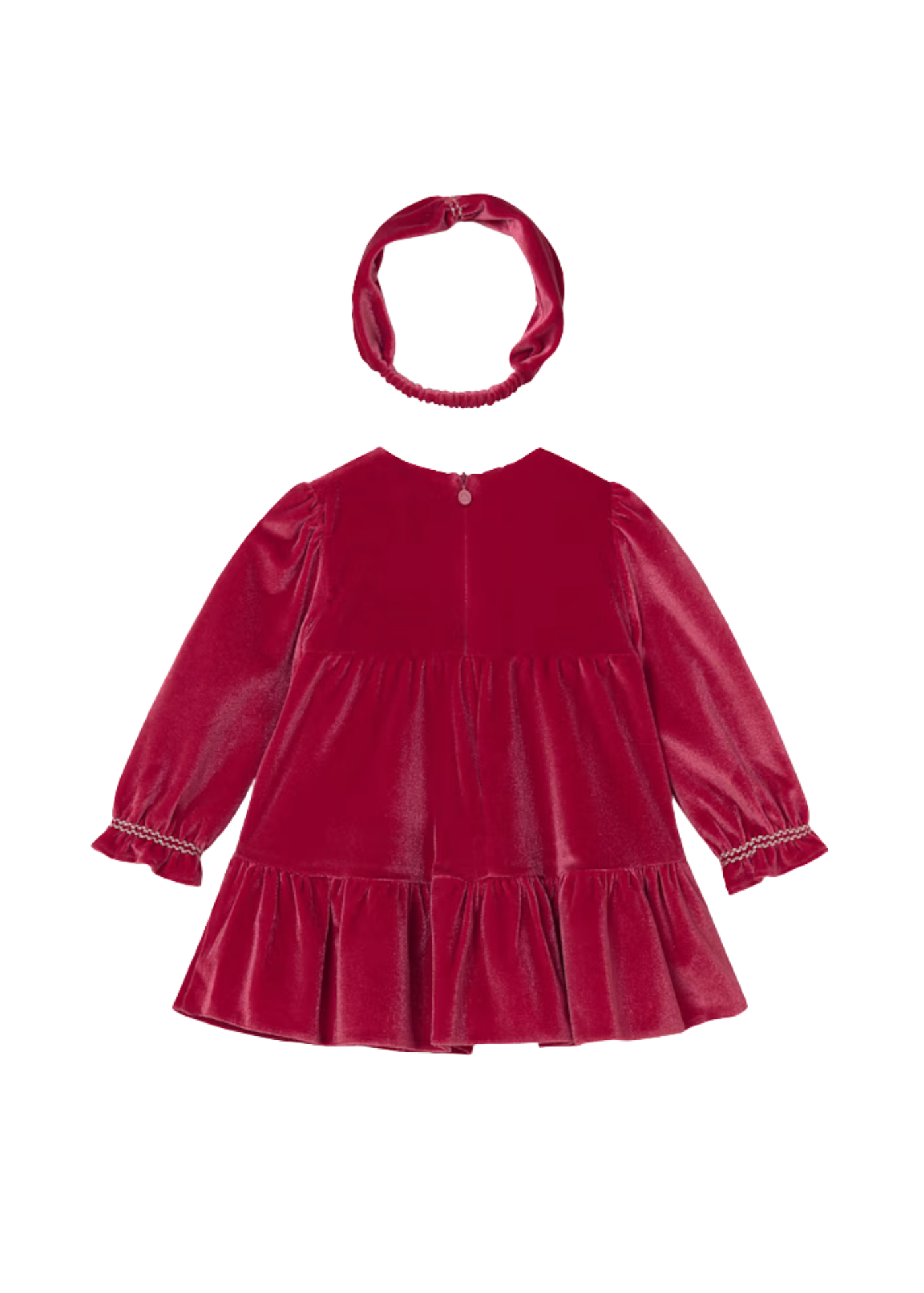 Rochie Catifea Rosie cu Maneca Lunga si Bentita 2904 Mayoral