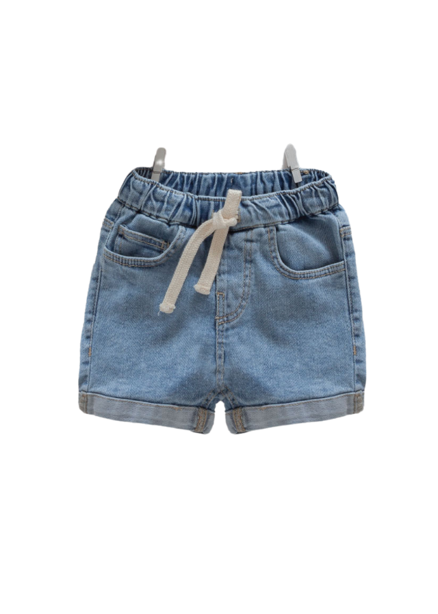 Set 2 Piese Tricou Polo Portocaliu si Pantaloni Denim Scurti 9832 Mell Sweet Baby - Camera Bebelusului