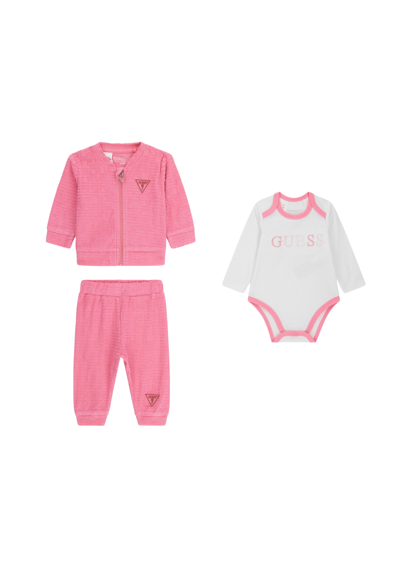 Trening 3 Piese Hanorac si Pantaloni Frez si Body cu Maneca Lunga Alb H5YW10 KBU64 G6N3 Guess