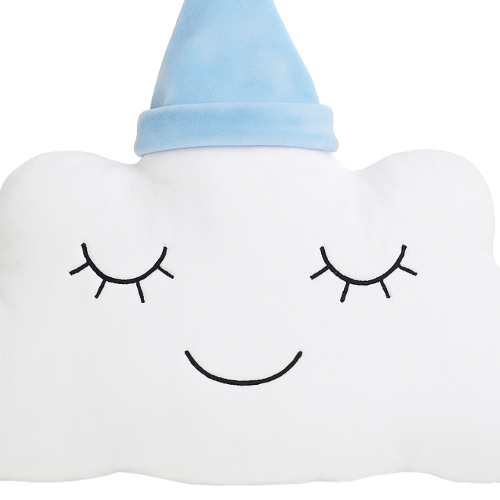 Decorative Pillow Cloudy Velvet White-Blue Ingvart