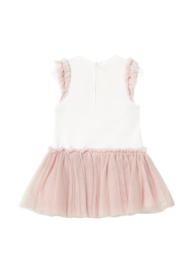 Rochie Bust Crem si Fusta Tull Roz cu Sclipici 1904 Mayoral