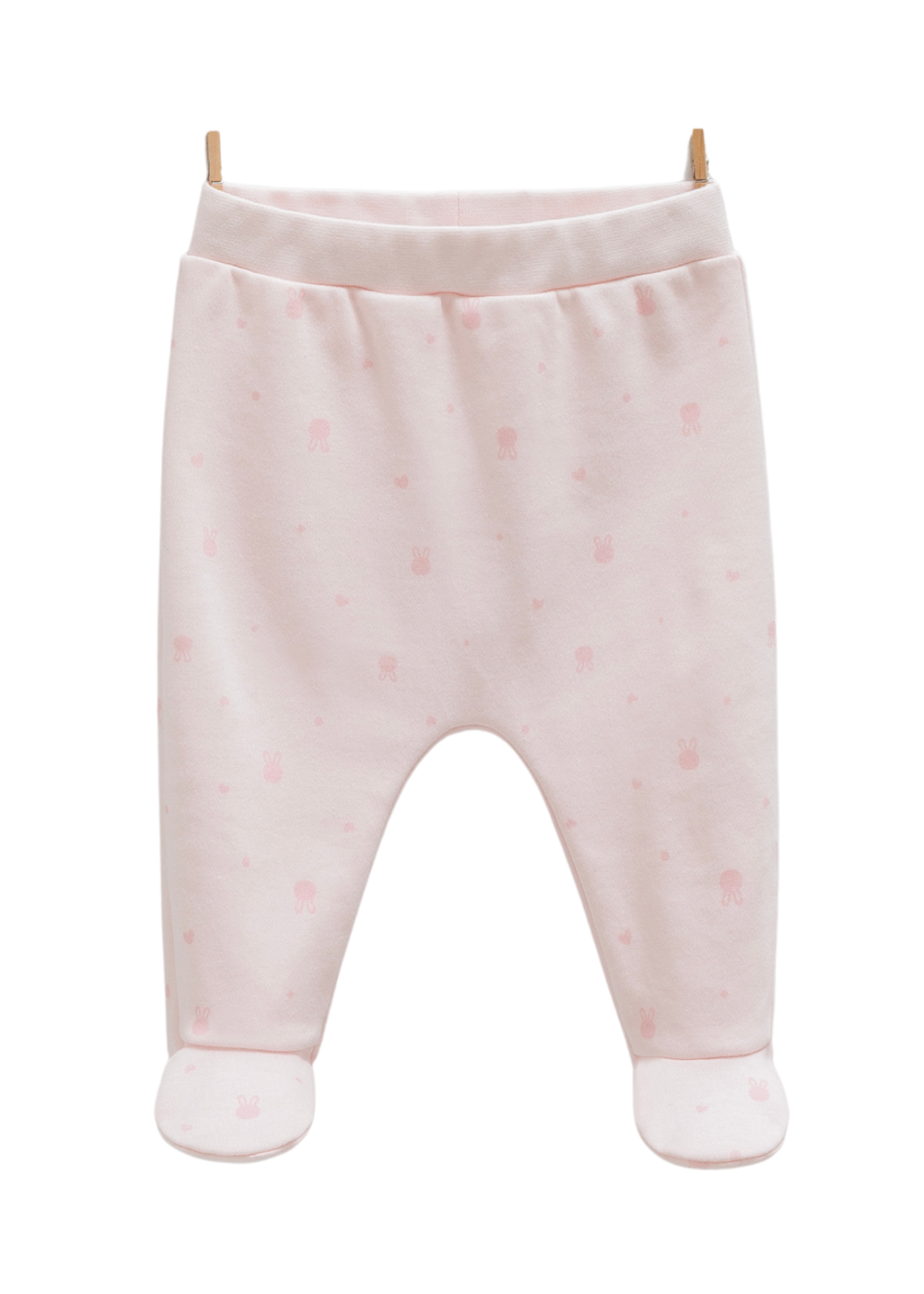 Set 3 Piese Body cu Maneca Lunga, Pantaloni Lungi cu Picior si Fes Roz cu Iepure BPS1488 Mell Sweet Baby