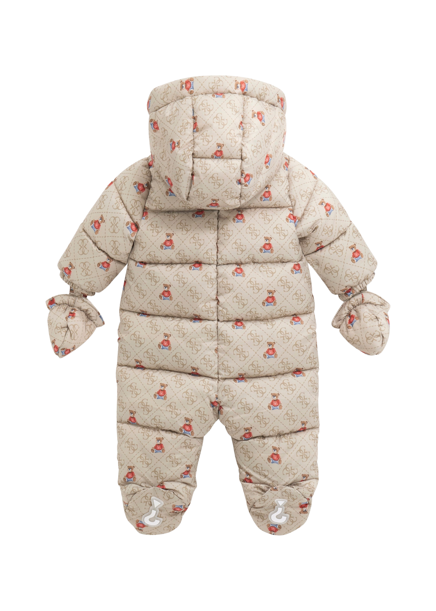 Combinezon Matlasat din Fas Bej Imprimeu Ursi si Monograme H5BW00 WCFM0 P1LT Guess