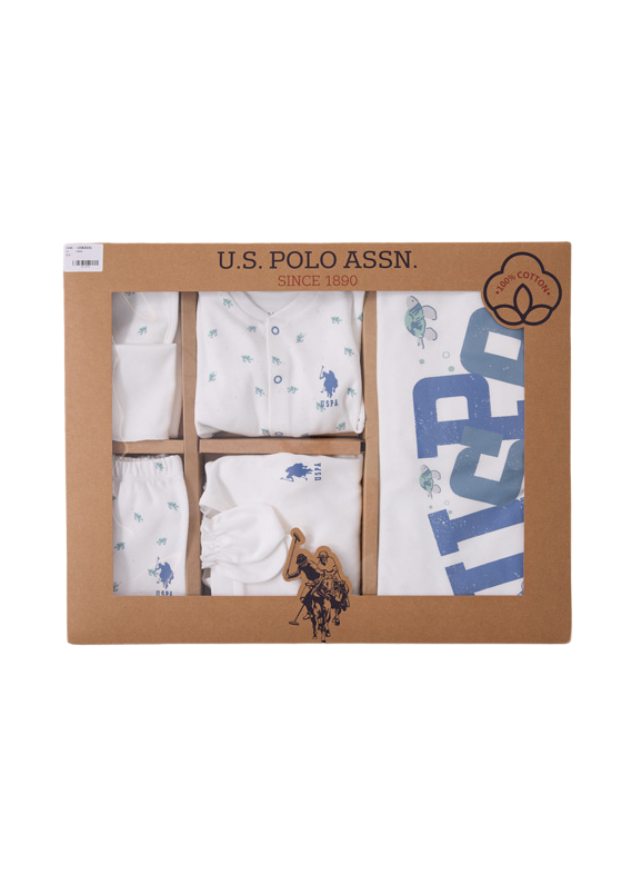 Set 10 Piese Maternitate Crem cu Imprimeu Testoase USB2031 V1 Us Polo Assn