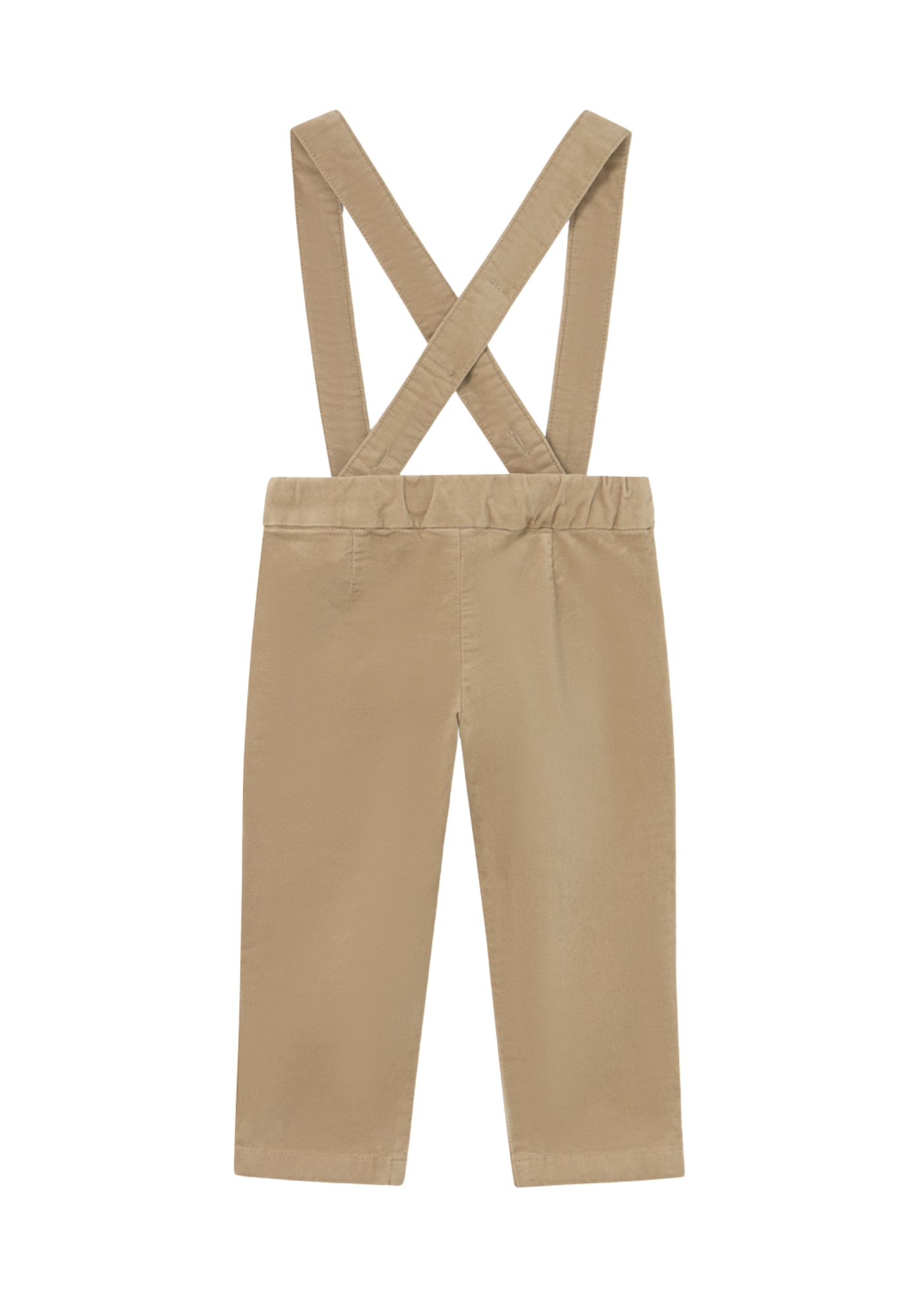 Pantaloni Lungi Bej din Catifea cu Bretele 2512 Mayoral