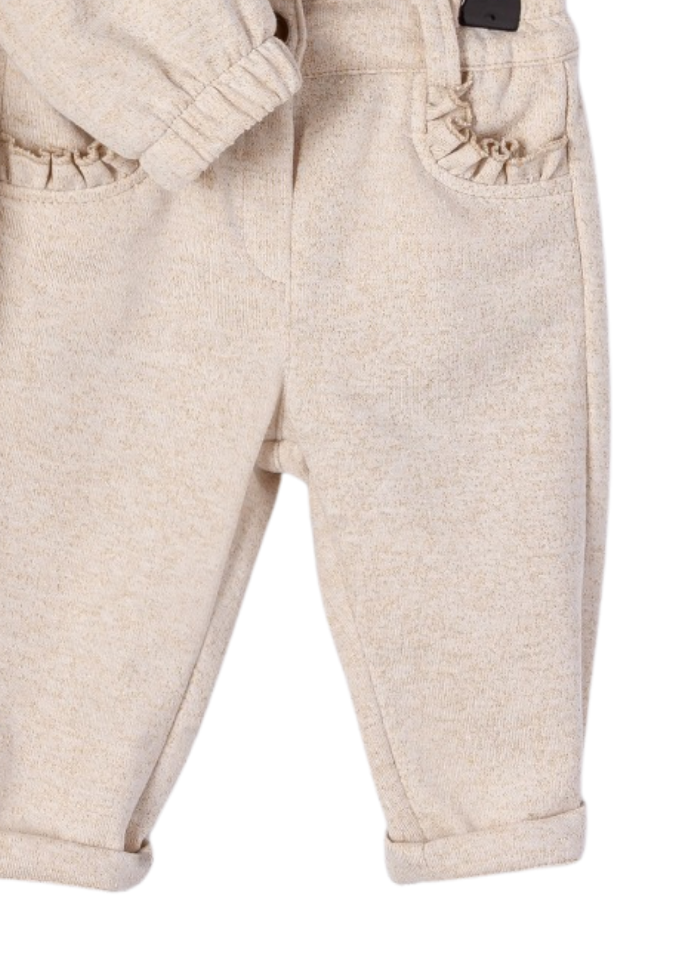 Trening 3 Piese Hanorac si Pantaloni Bej si Bluza Crem cu Iepure 16419 Bebus