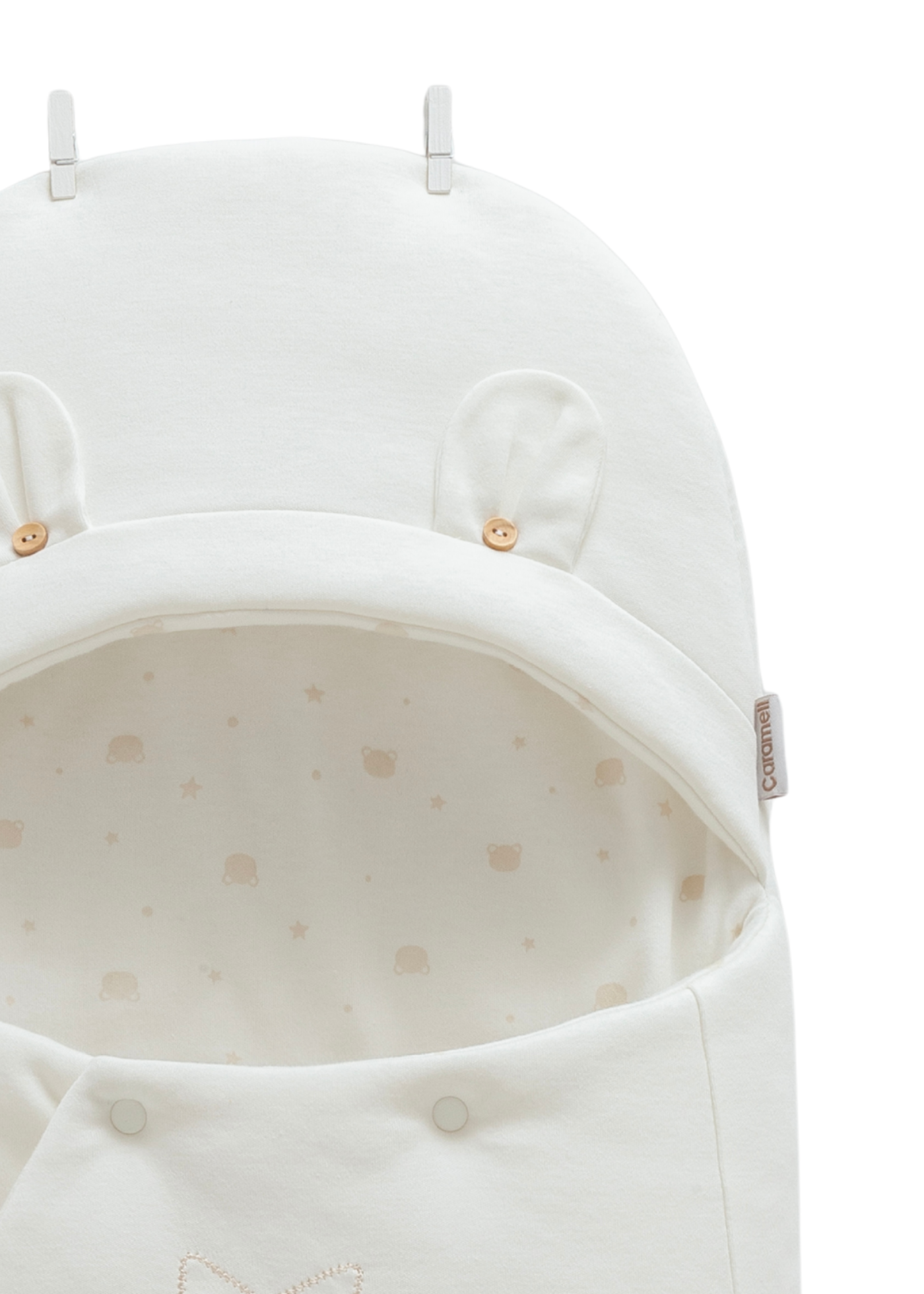 Portbebe Crem cu Broderie Stea ANE1826 Mell Sweet Baby