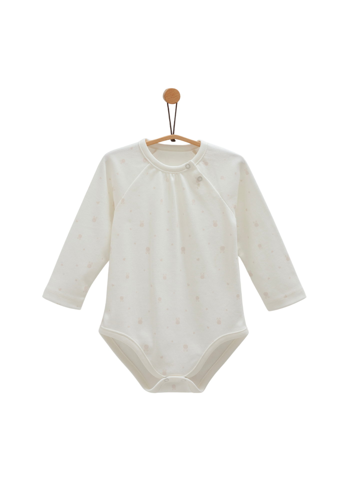 Set 2 Body cu Maneca Lunga Crem cu Iepure BK1483 Mell Sweet Baby