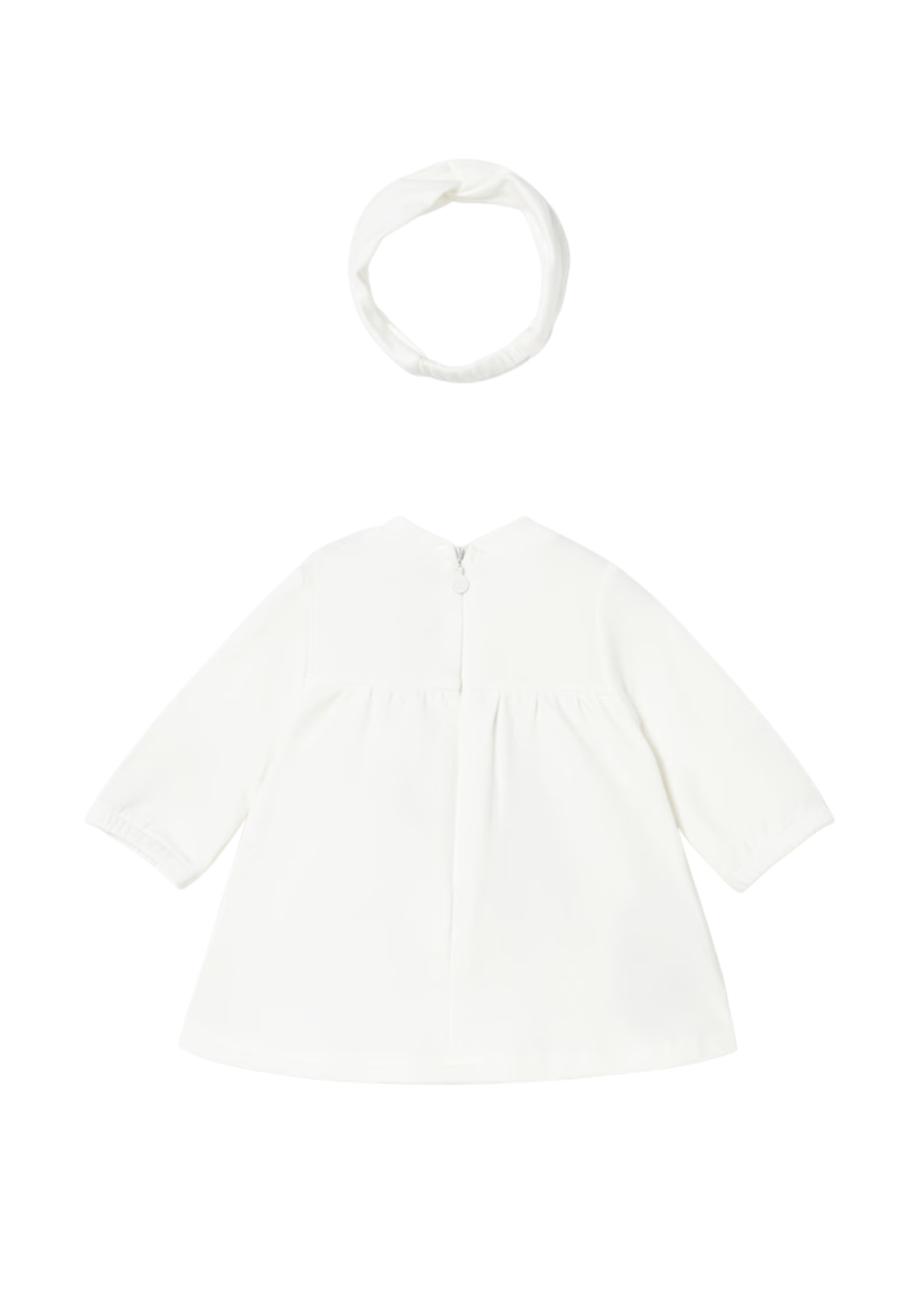 Rochie Crem cu Blana, Maneca Lunga si Geanta Catel 2823 Mayoral