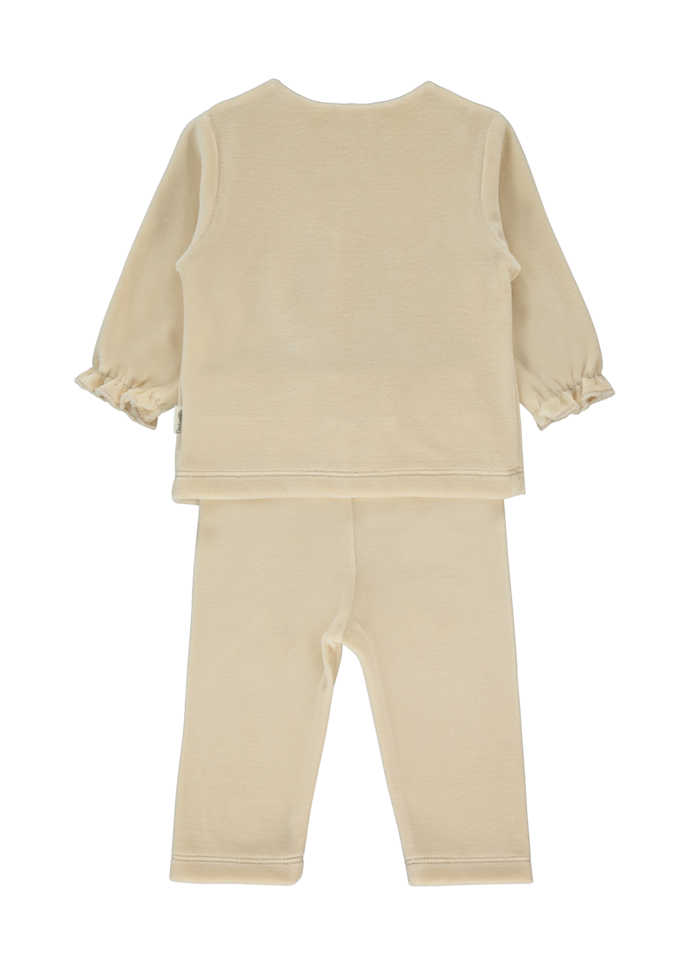 Set 3 Piese Jacheta si Pantaloni Catifea Bej si Bluza Crem K5088 Bebetto