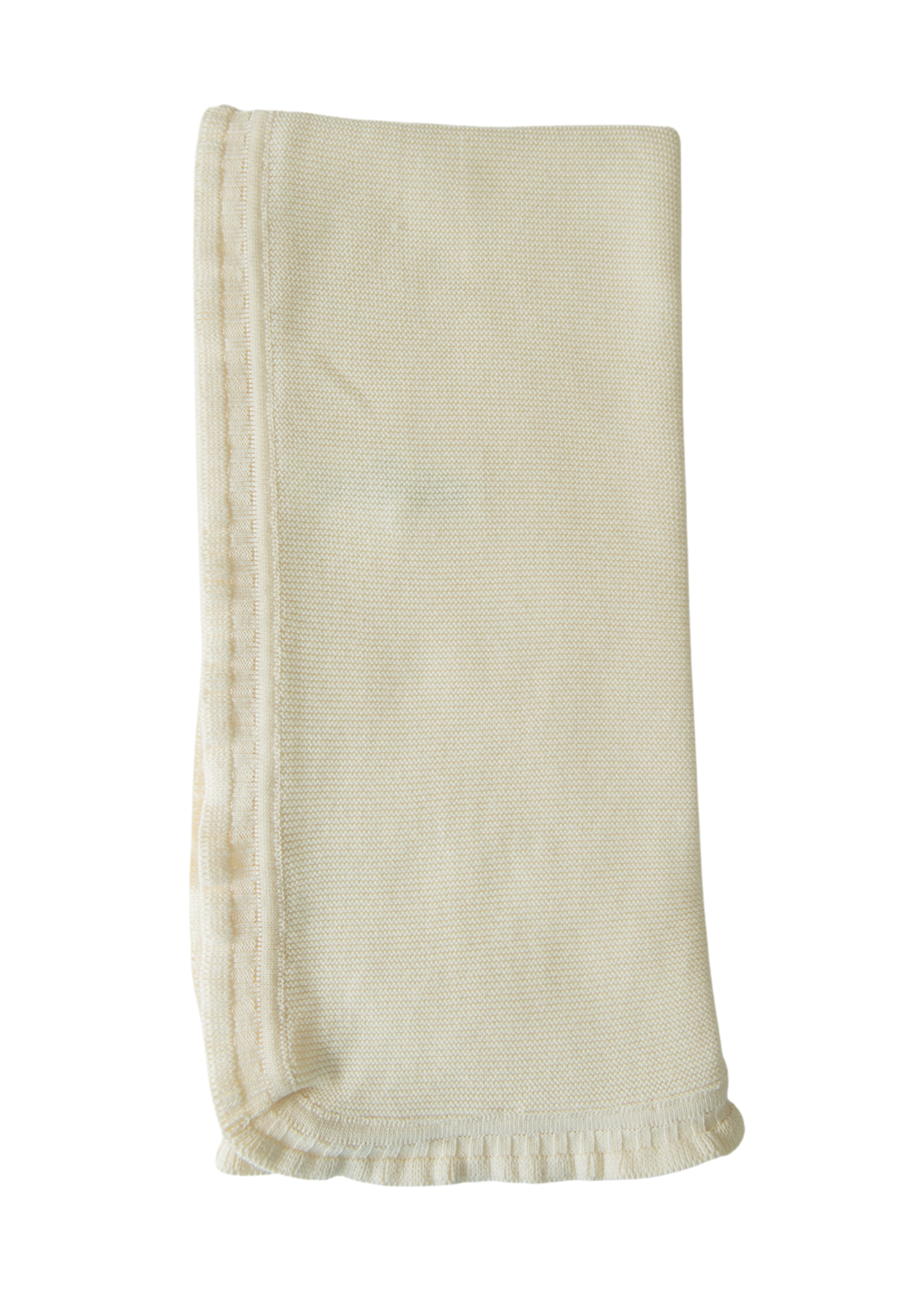 Pled Tricot Crem cu Volan pe Margine Tesatura Subtire 80 x 90 cm S72945 Kitikate