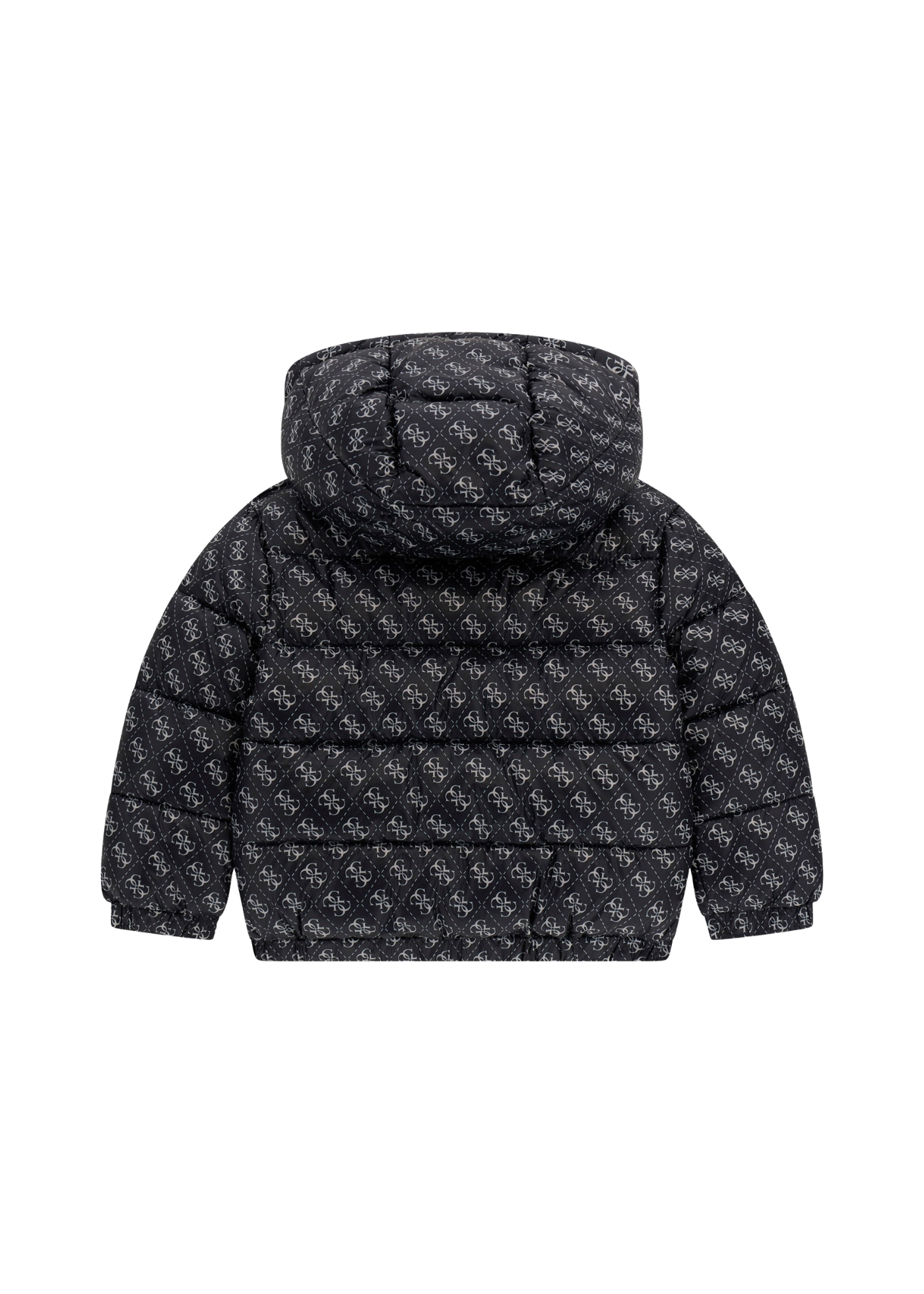 Geaca din Fas Matlasata cu Gluga Bleumarin cu Monograme N5YL05 WEGY0 P7SR Guess