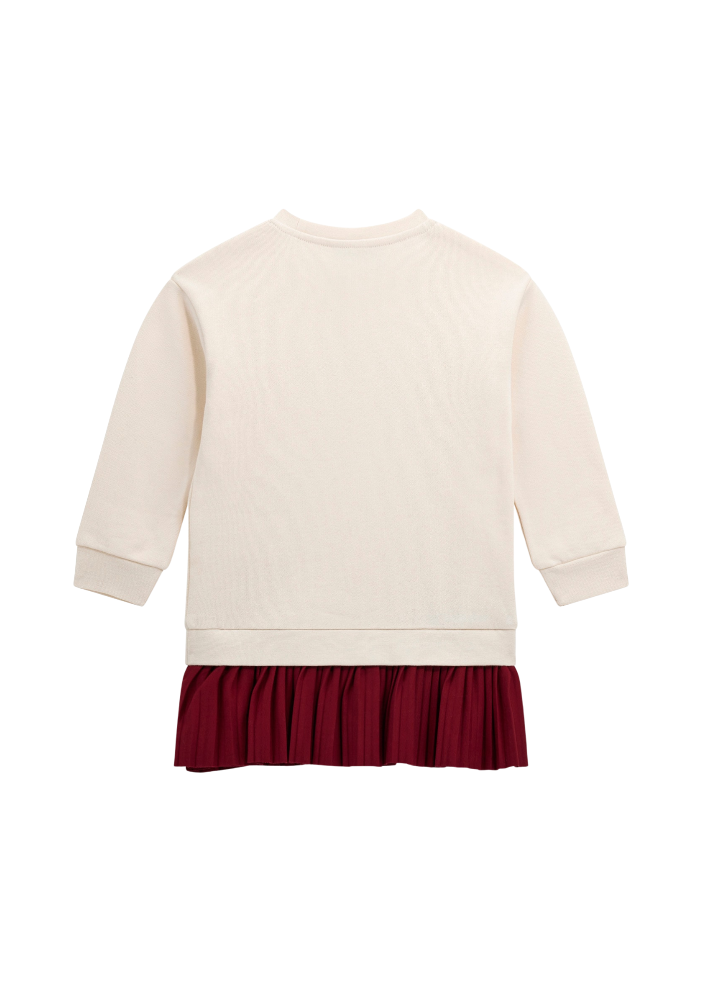 Rochie Crem cu Maneca Lunga cu Volan Bordo K5BK07 KAD74 G012 Guess