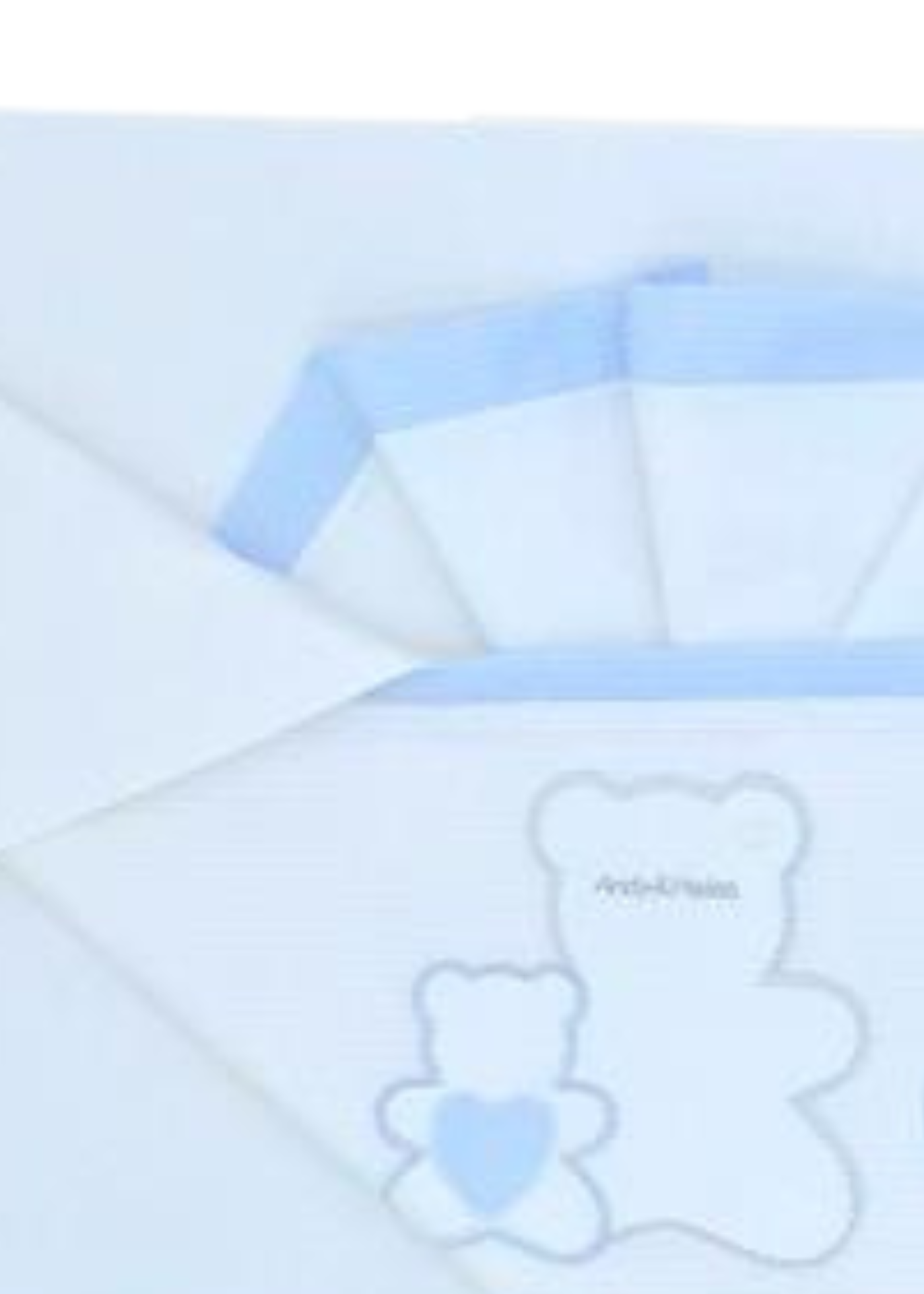 Set Lenjerie Patut 3 Piese Alb-Bleu cu Ursuleti si Inimioare R40 Andy&Helen