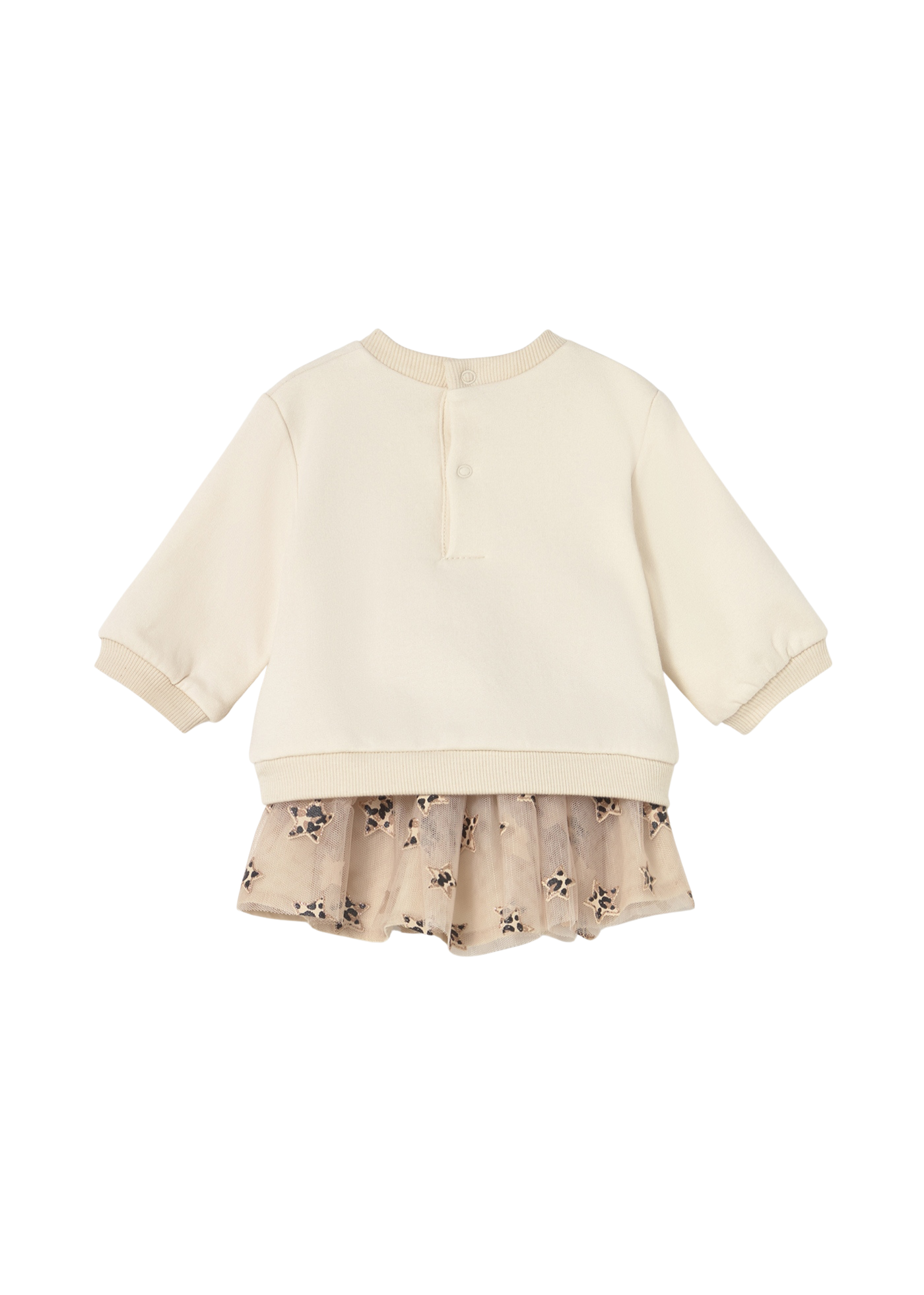 Set 2 Piese Fusta din Tulle Maro cu Stele si Bluza Bej Oversize 2834 Mayoral