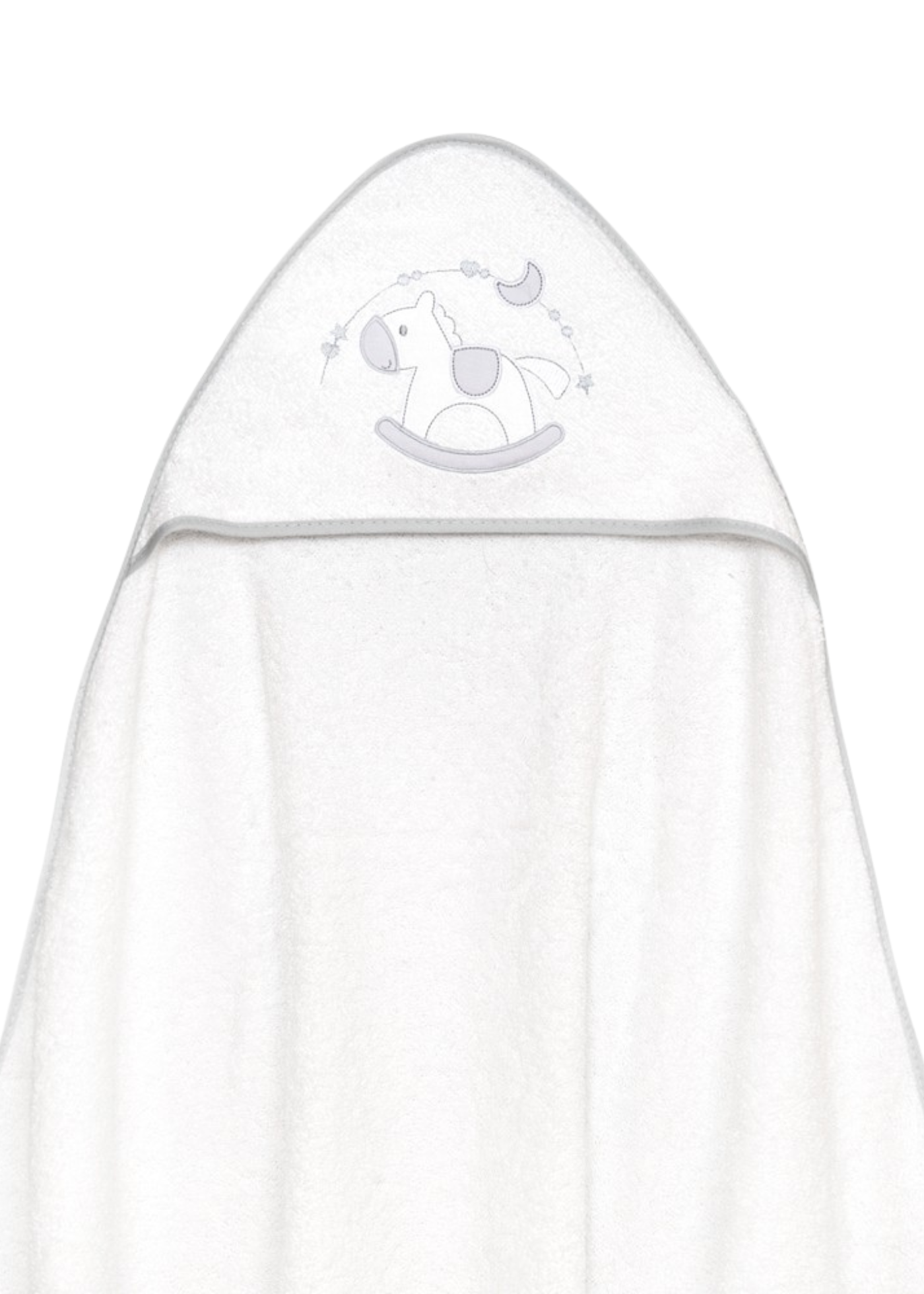 Prosop cu Capison 100x100 cm si Bavetica Alb-Gri cu Calut 01251-18 InterBaby