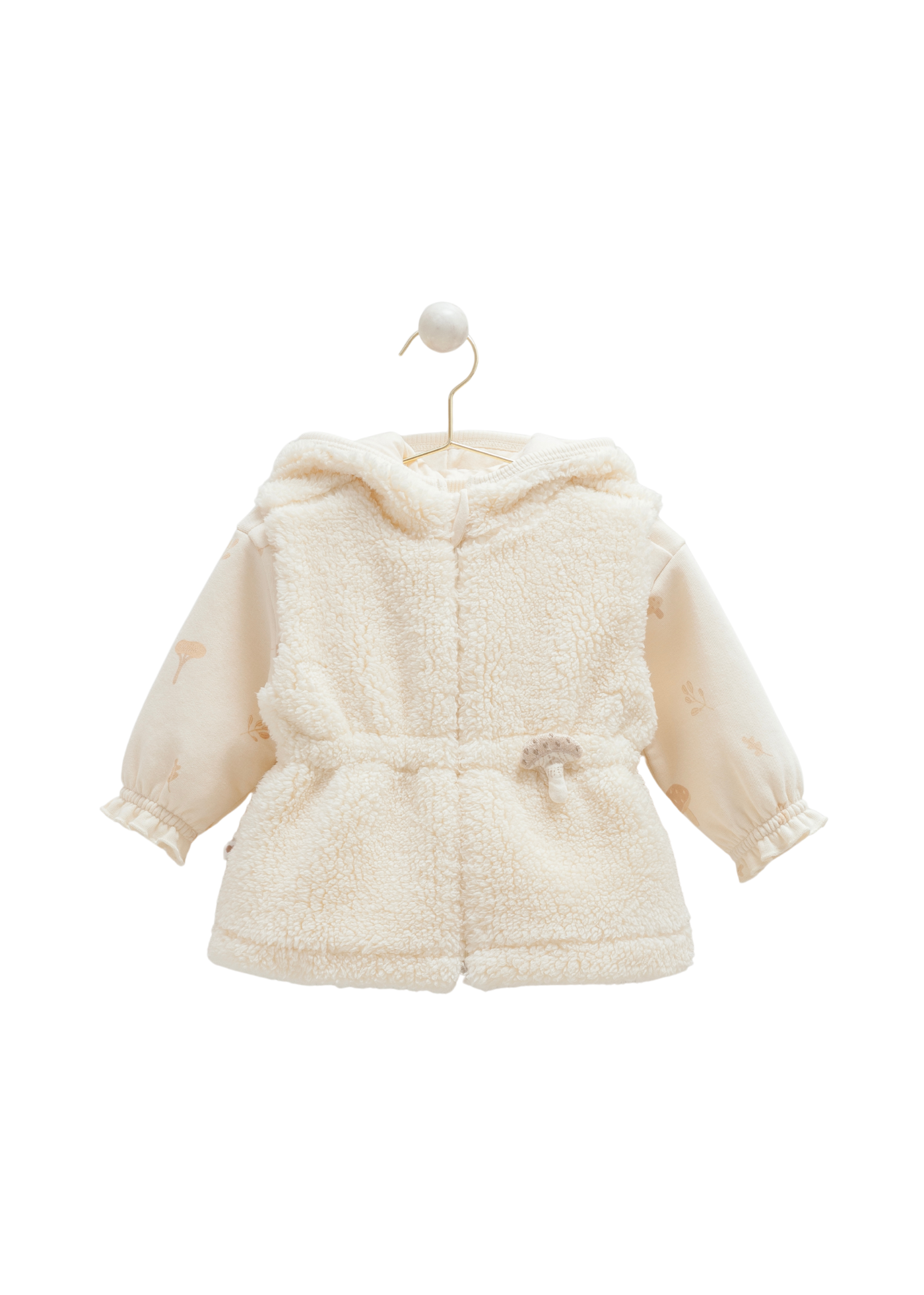 Set 3 Piese Bej Trening Interior Pufos si Vesta din Plus TKK2167 Mell Sweet Baby