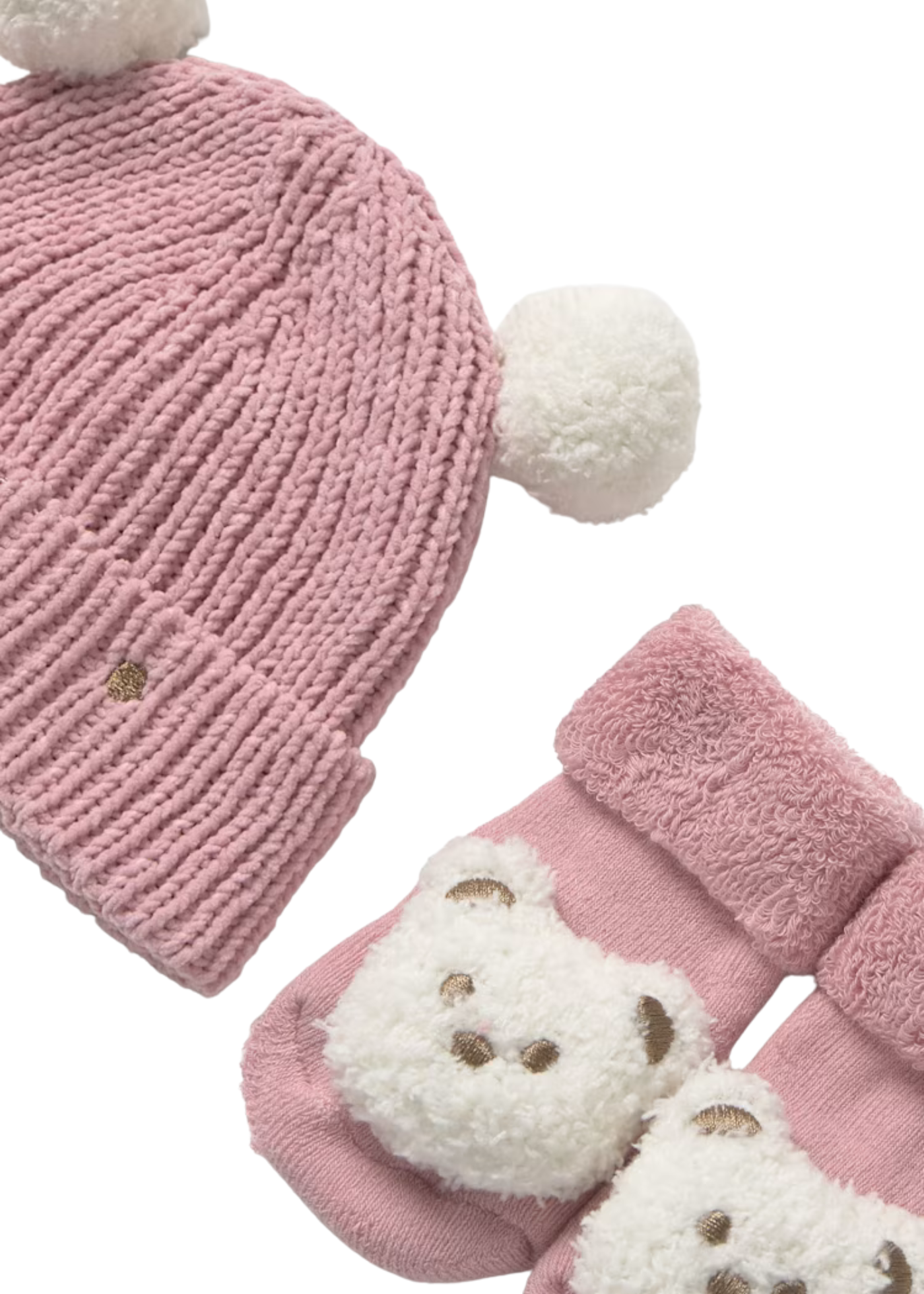 Set Caciula si Sosete Roz cu Urs 9933 Mayoral