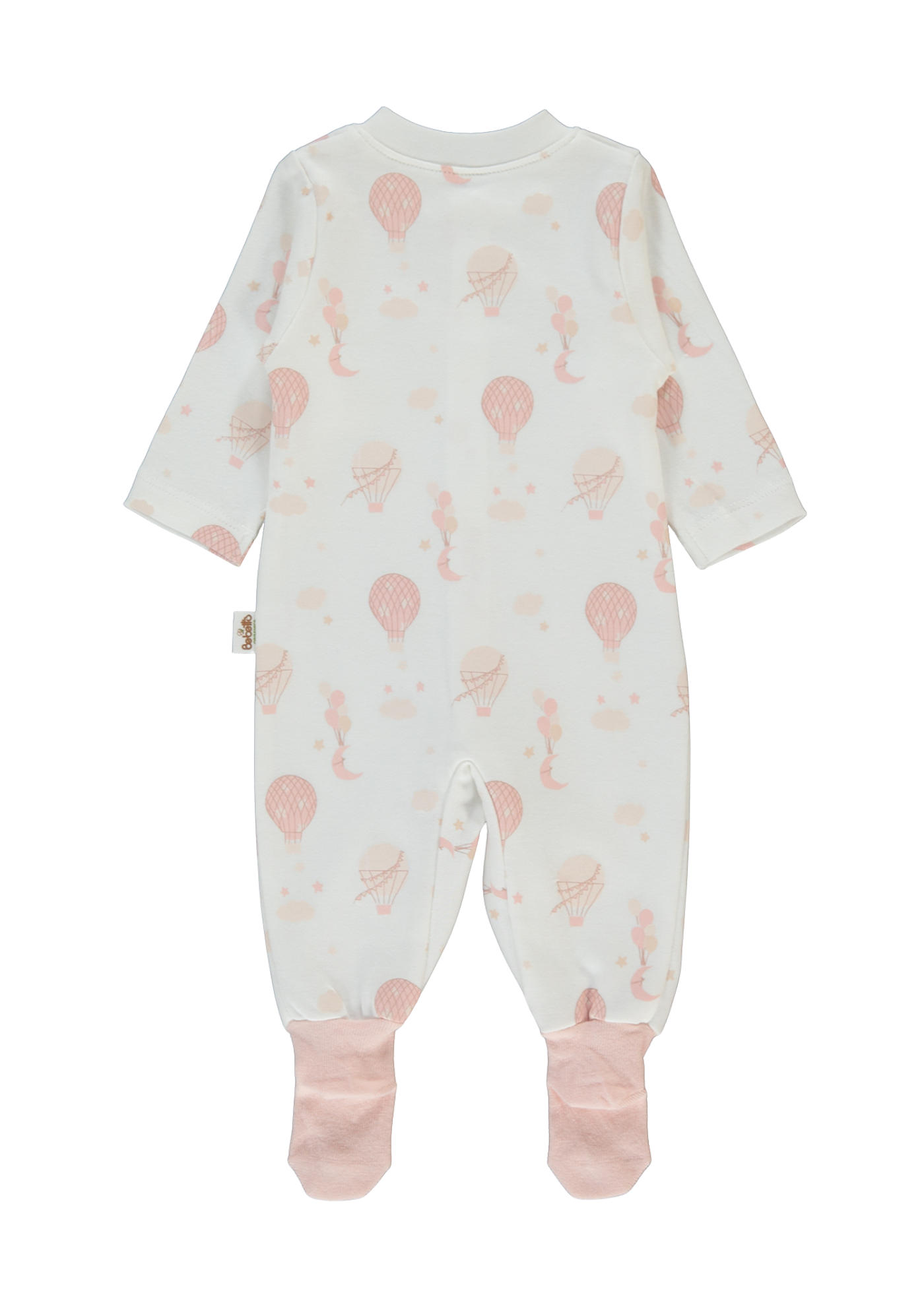 Salopeta Lunga Crem cu Imprimeu Baloane Roz T4037 Bebetto