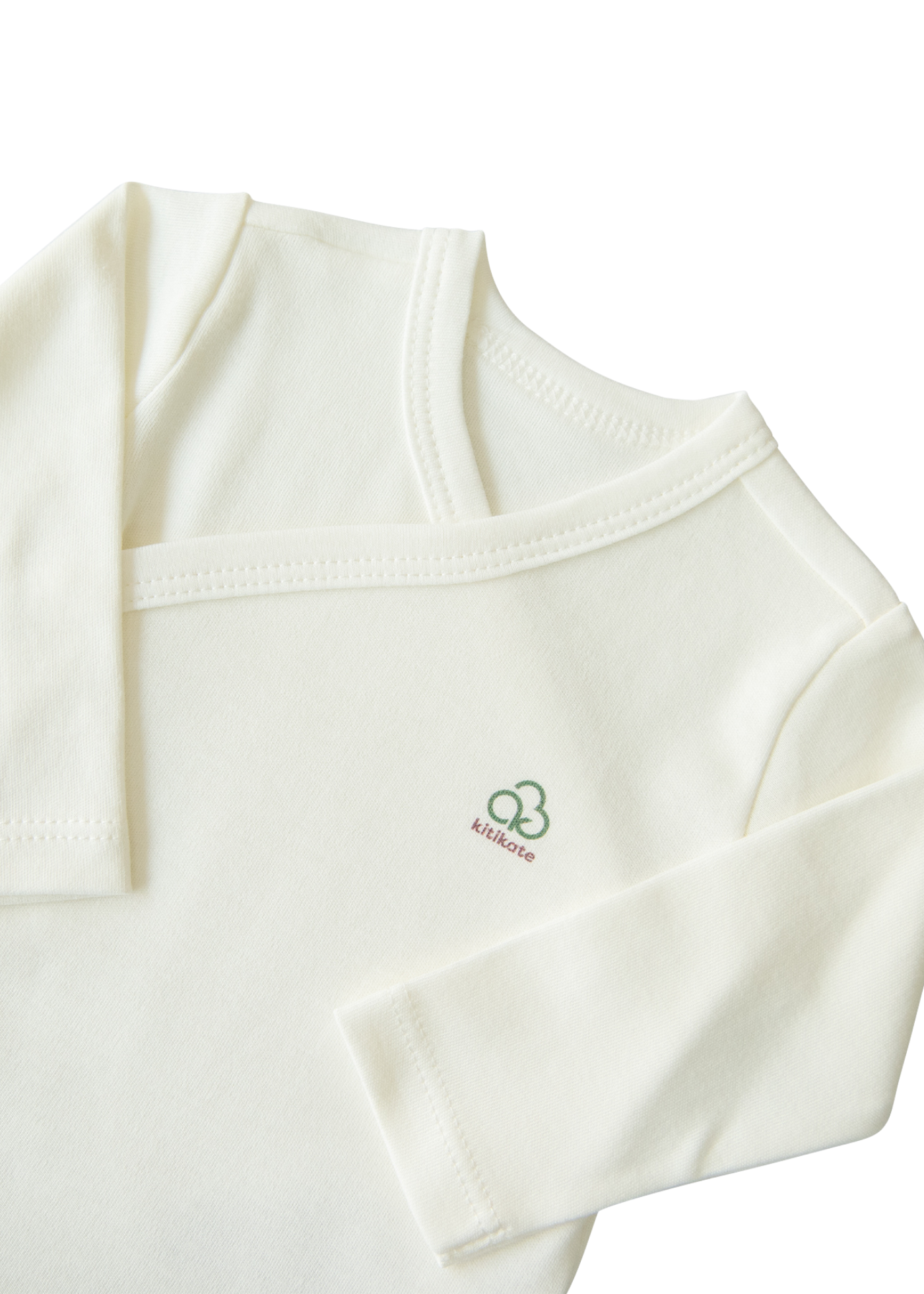Body Maneca Lunga Crem Bumbac Organic Extensibil cu Inchidere pe Fata S40322 Kitikate