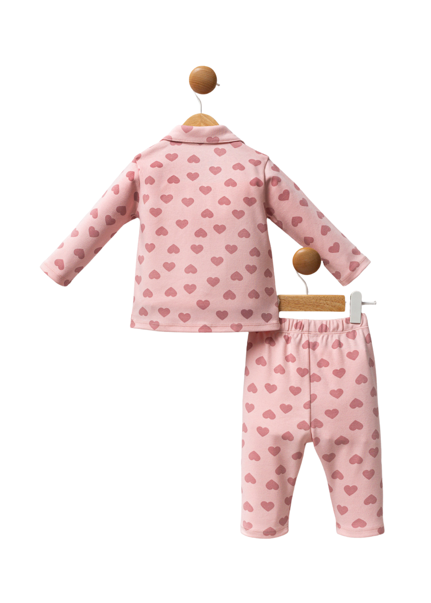 Pijama 2 Piese Roz cu Imprimeu Inimi USB2711 Us Polo Assn