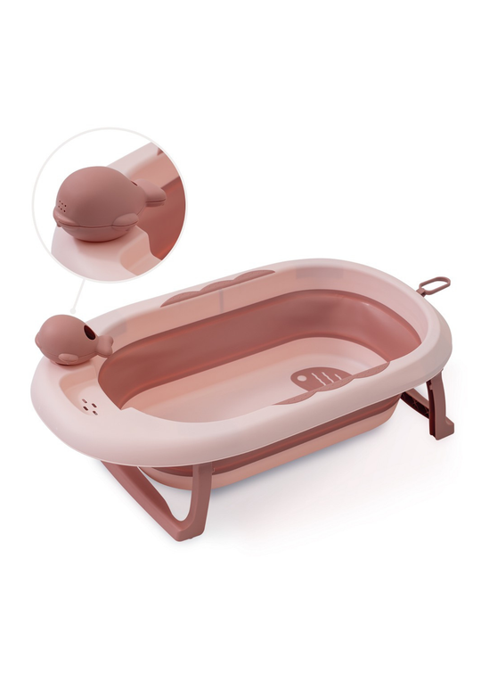 Cadita Pliabila Roz cu Cana de Clatire BA003 Interbaby