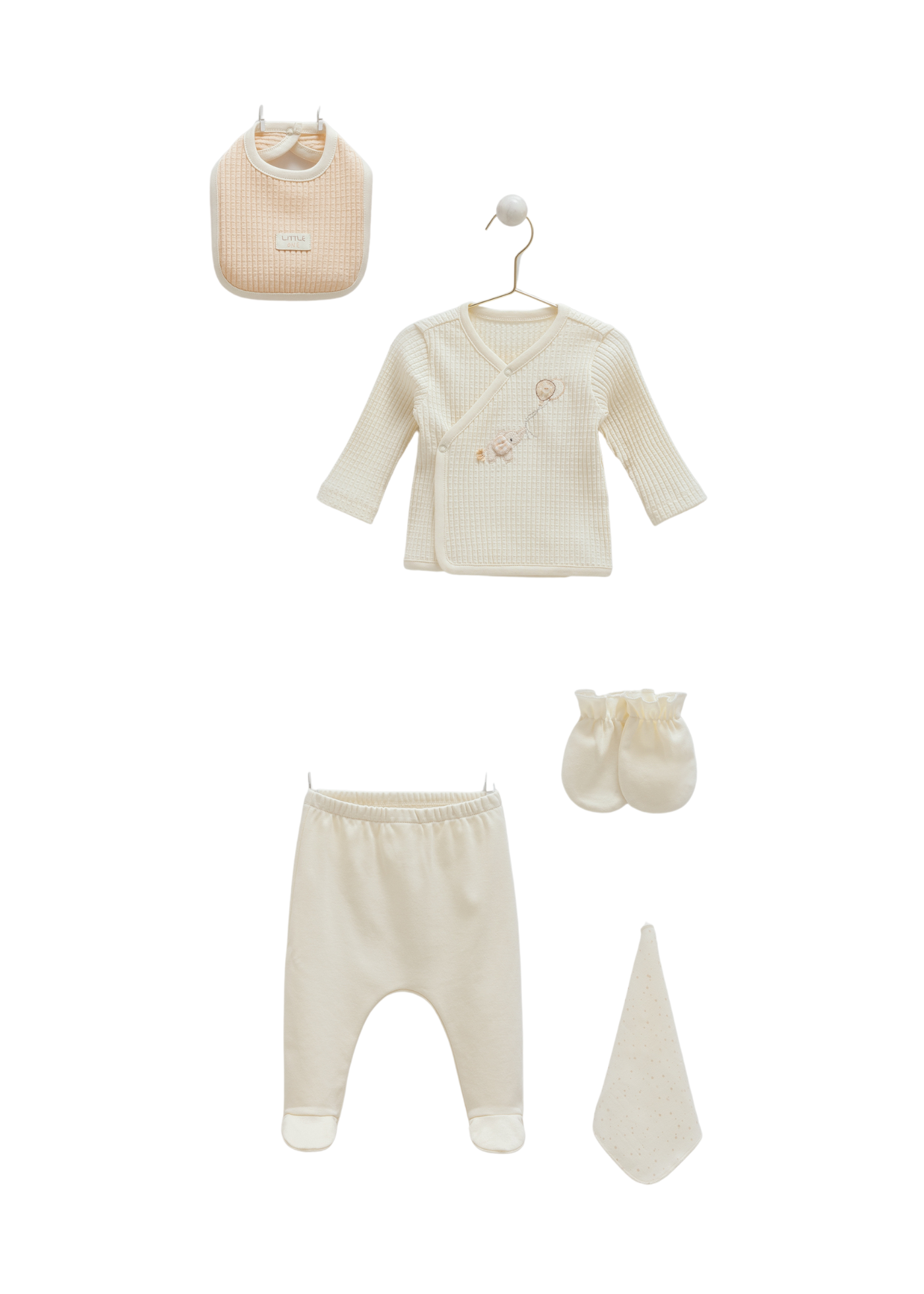 Set 10 piese Maternitate Crem cu Elefant ZU1585 Mell Sweet Baby