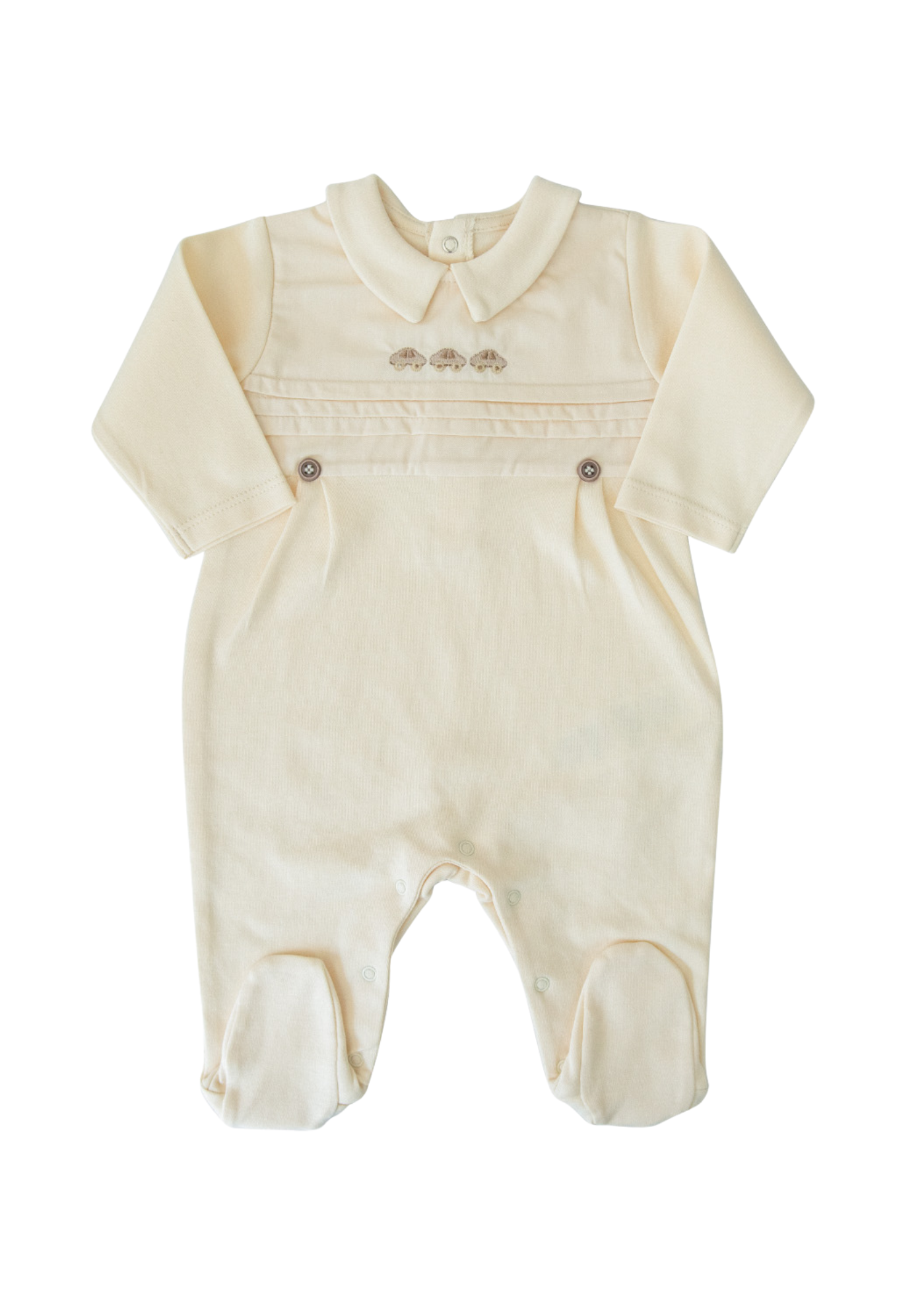 Set 3 Piese Bej cu Masini Salopeta Lunga, Sapca si Pled Bumbac Organic S60171 Kitikate