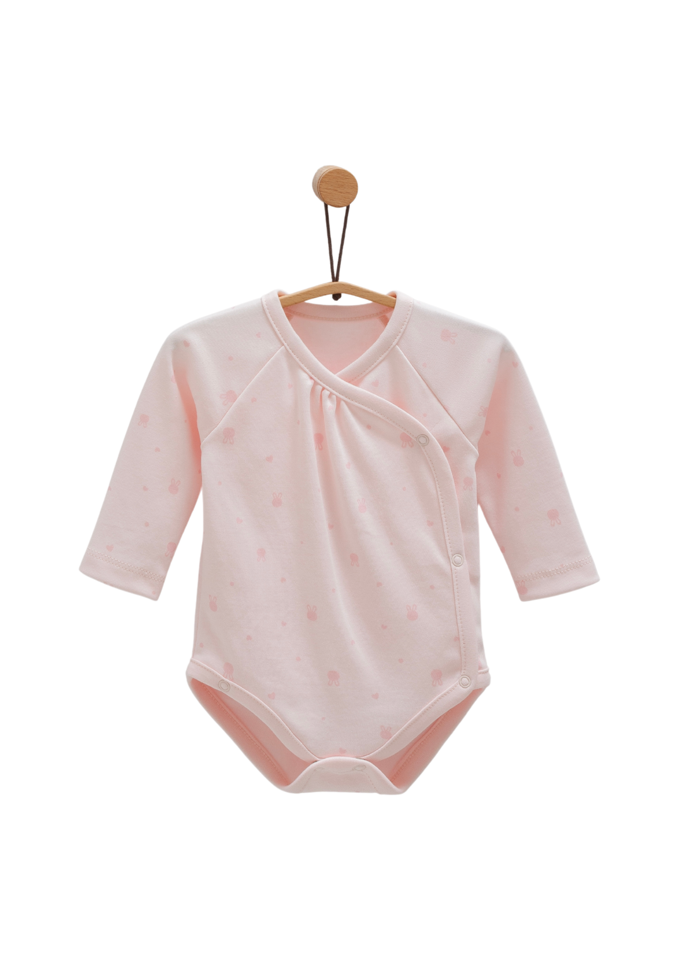 Set 2 Body cu Maneca Lunga Roz cu Broderie Flori BK1481 Mell Sweet Baby