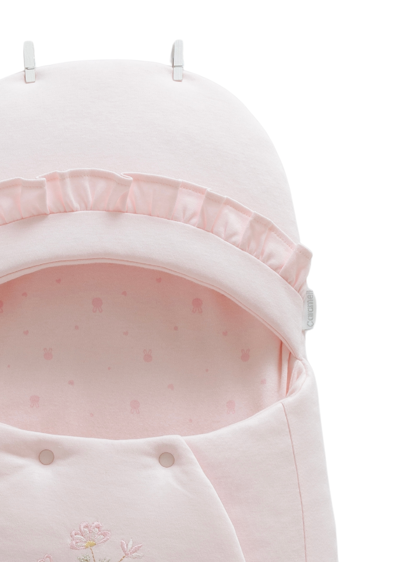 Portbebe Roz cu Broderie Flori ANK1827 Mell Sweet Baby