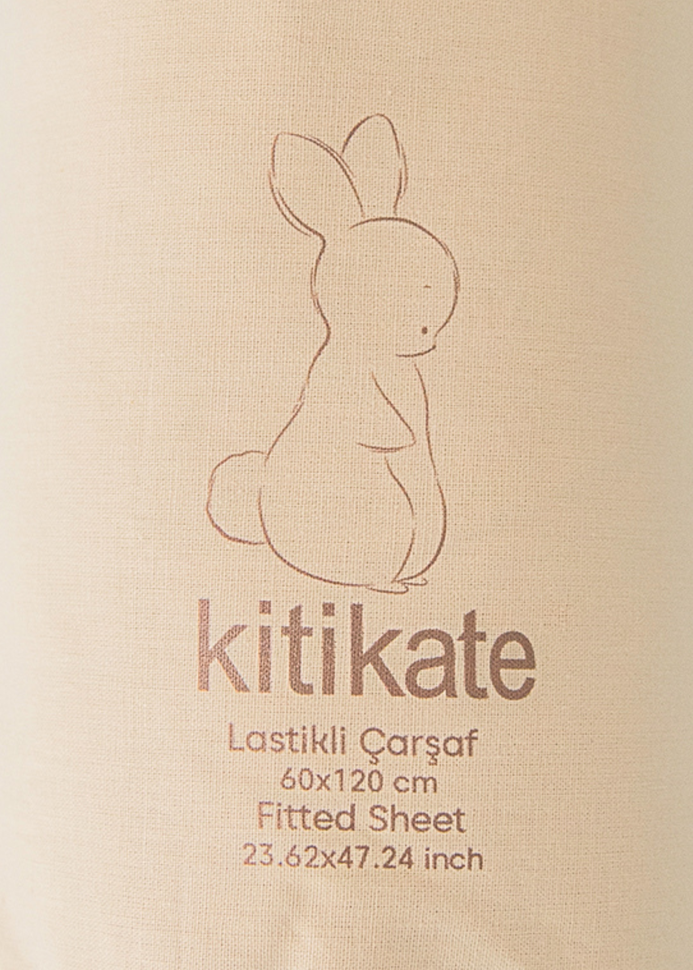 Cearceaf Bej Mediu Bumbac Organic 60 x 120 cm S09053 Kitikate