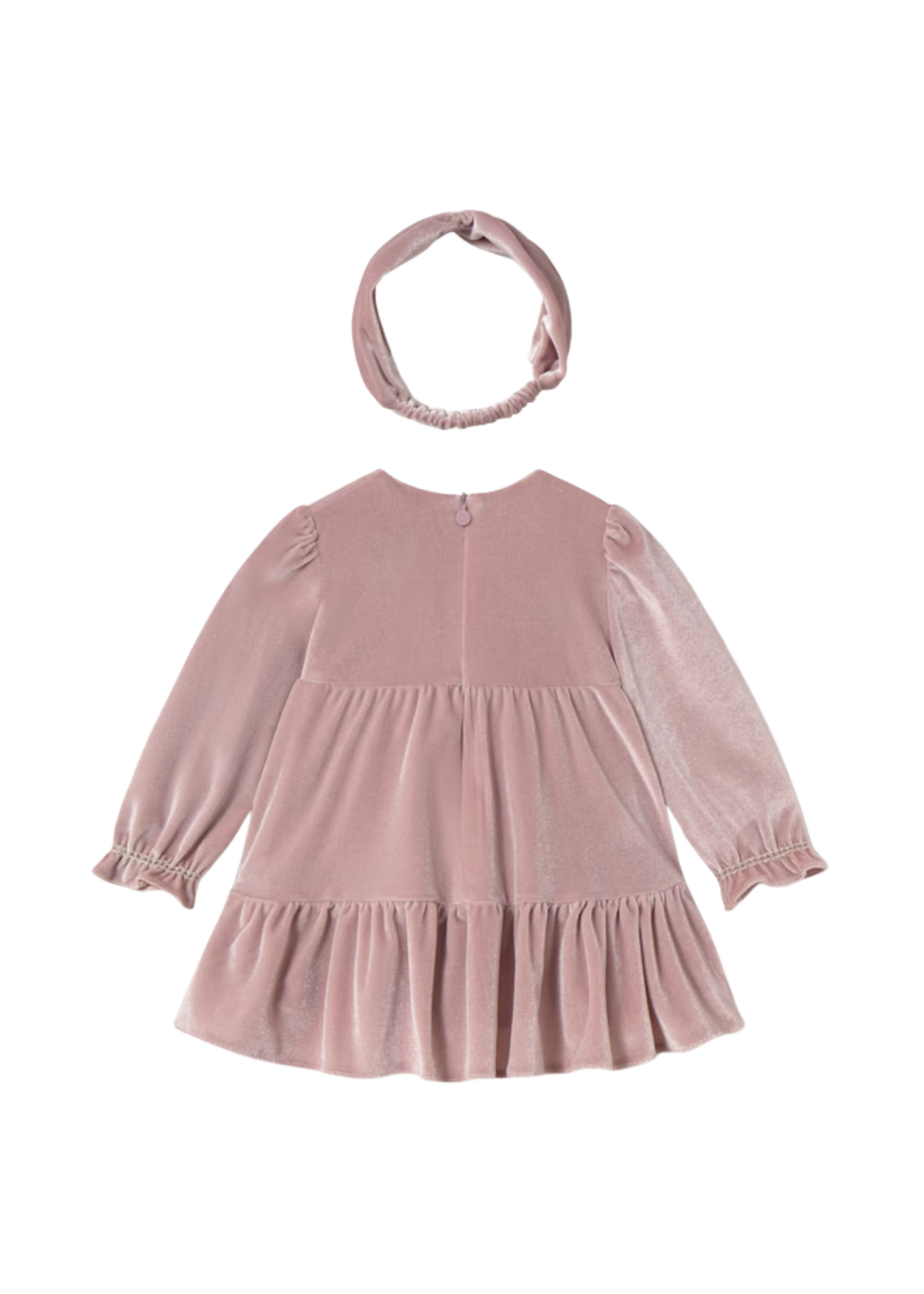 Rochie din Catifea Roz Pudra cu Maneca Lunga cu Stele 2904 Mayoral