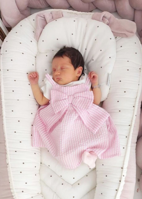 Babynest Bebe Fetite Antialergic Velvet Roz Pudra Cu Picouri Dada&Rocco